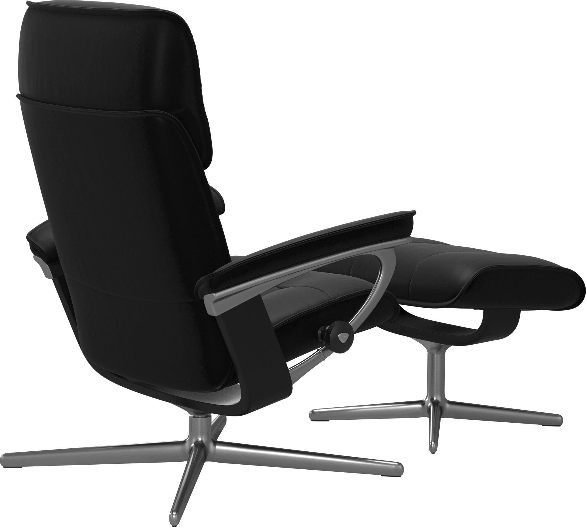 Stressless® Relaxsessel Admiral (Set, Relaxsessel inkl. Hocker), mit Cross Base, Größe M & L, Holzakzent Schwarz