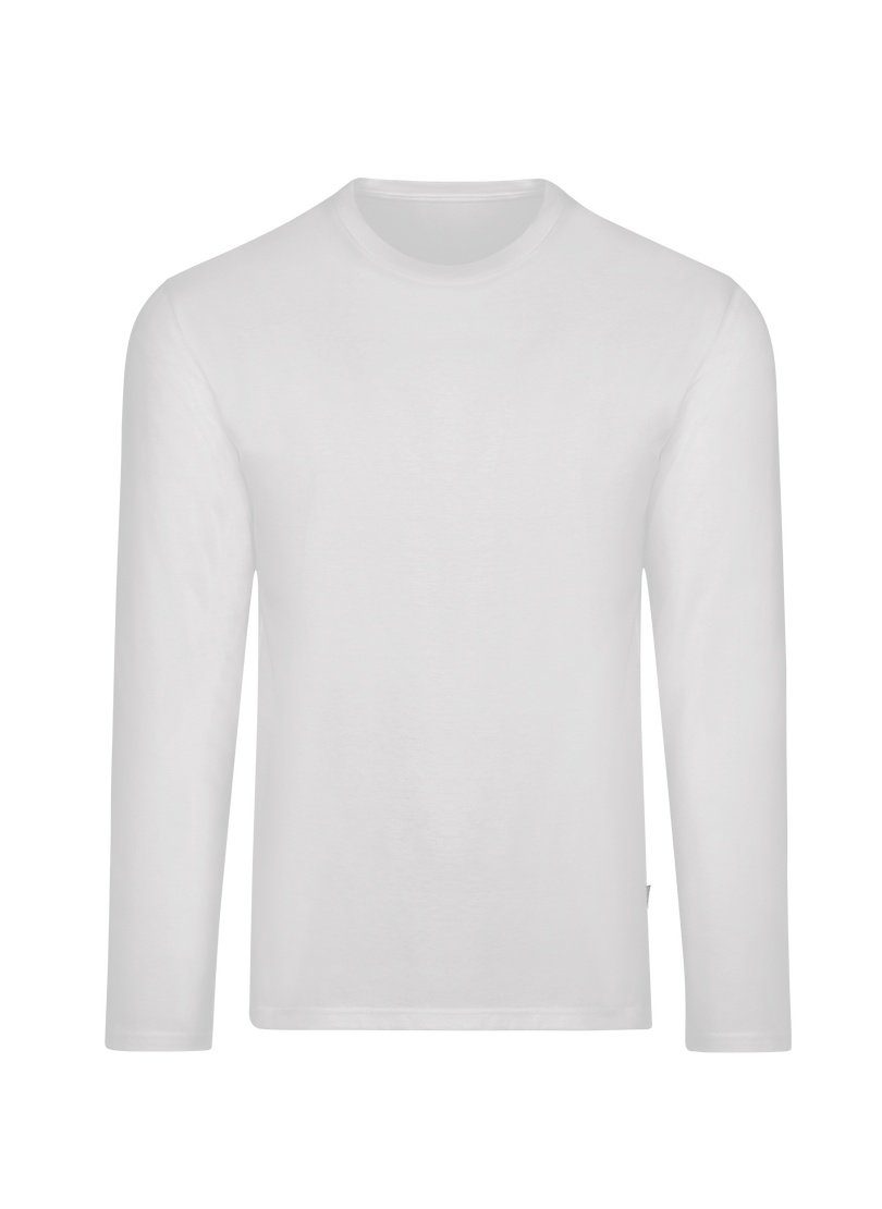 100% weiss Baumwolle aus TRIGEMA Langarmshirt Trigema T-Shirt