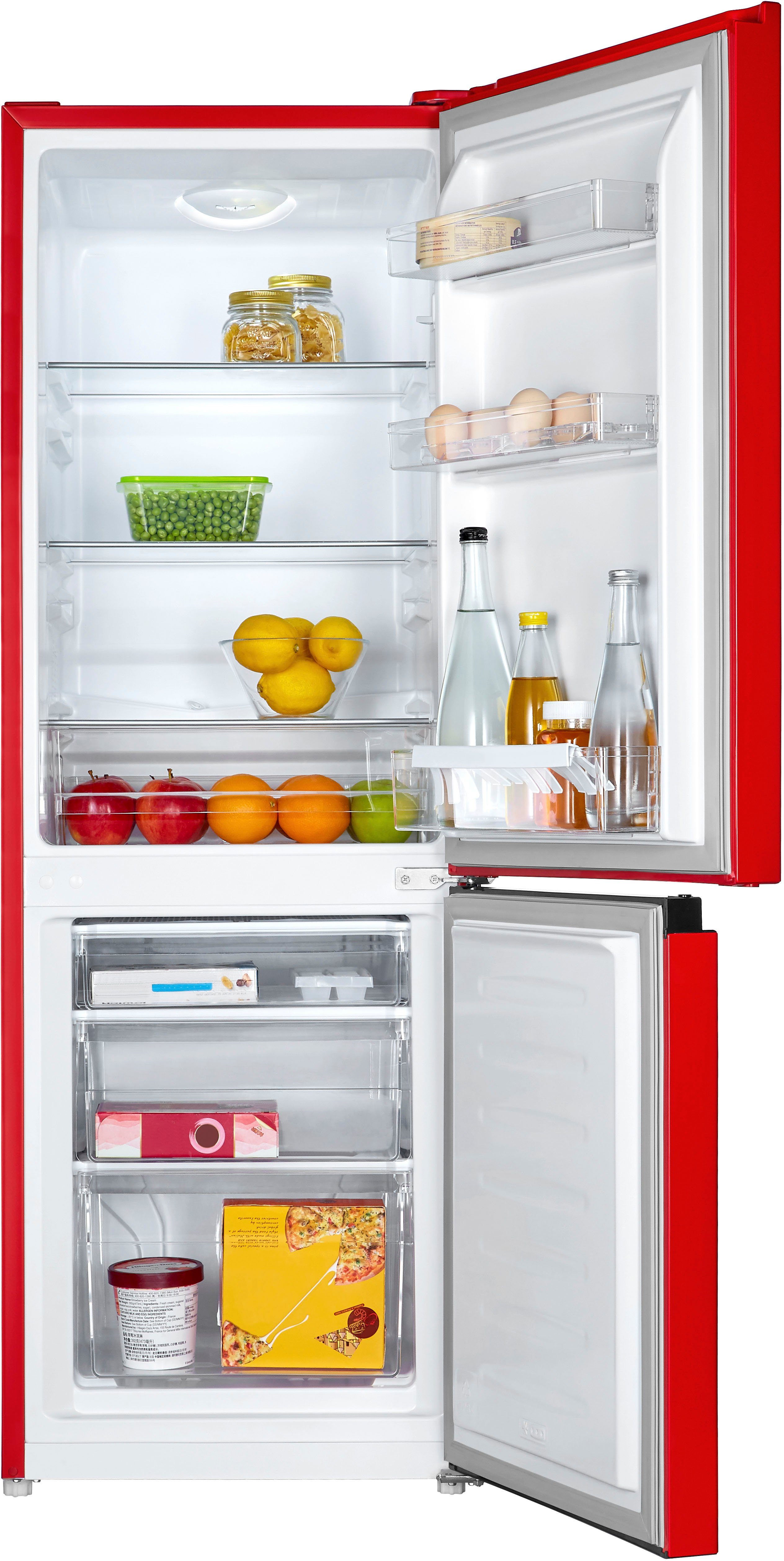 Combinație frigider/congelator hanseatic HKGK14349DR, 143 cm înălțime, 49,5 cm lățime, dezghețare automată, FreshZone