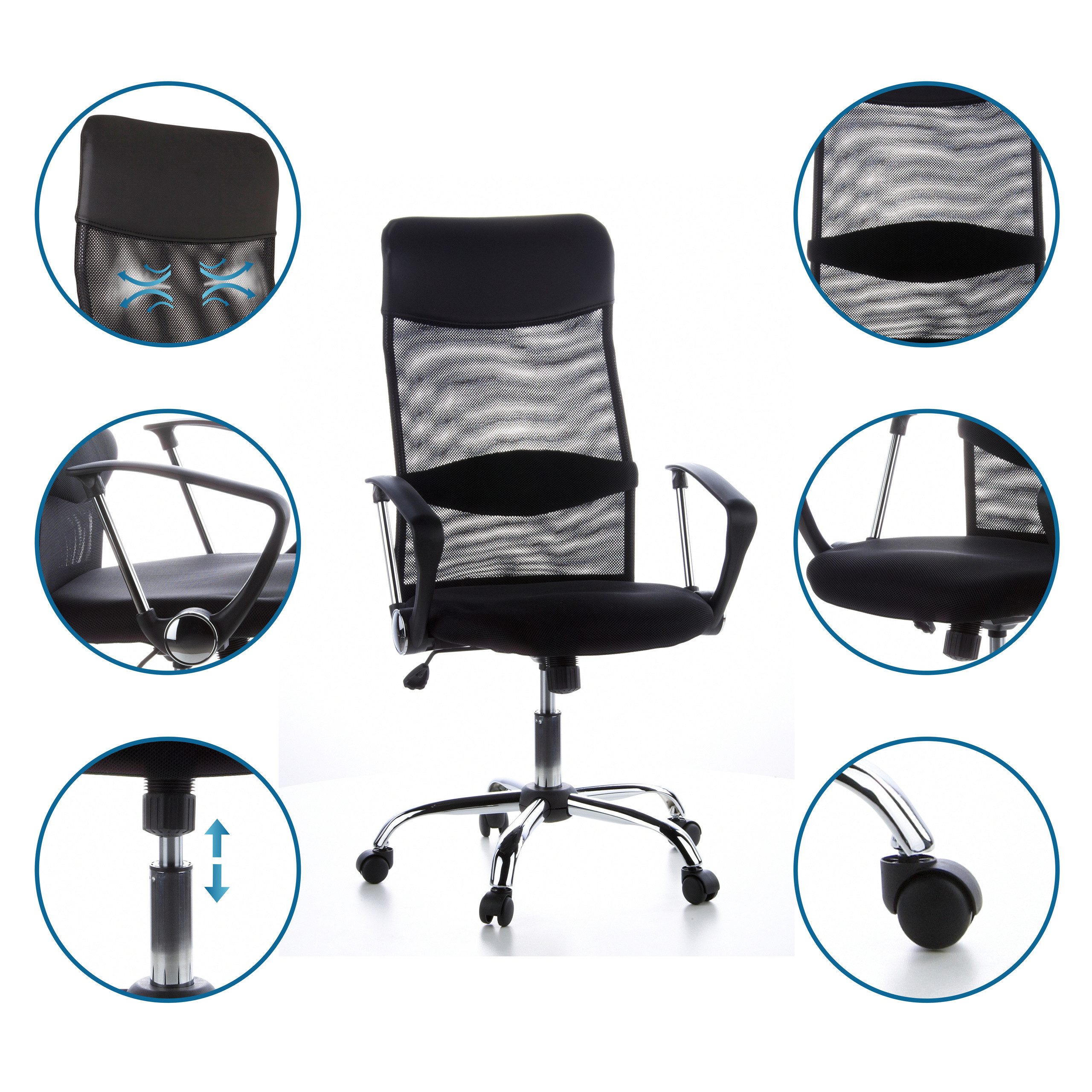 hjh OFFICE Chefsessel Home Office Chefsessel Aria High, Drehstuhl Bürostuhl ergonomisch