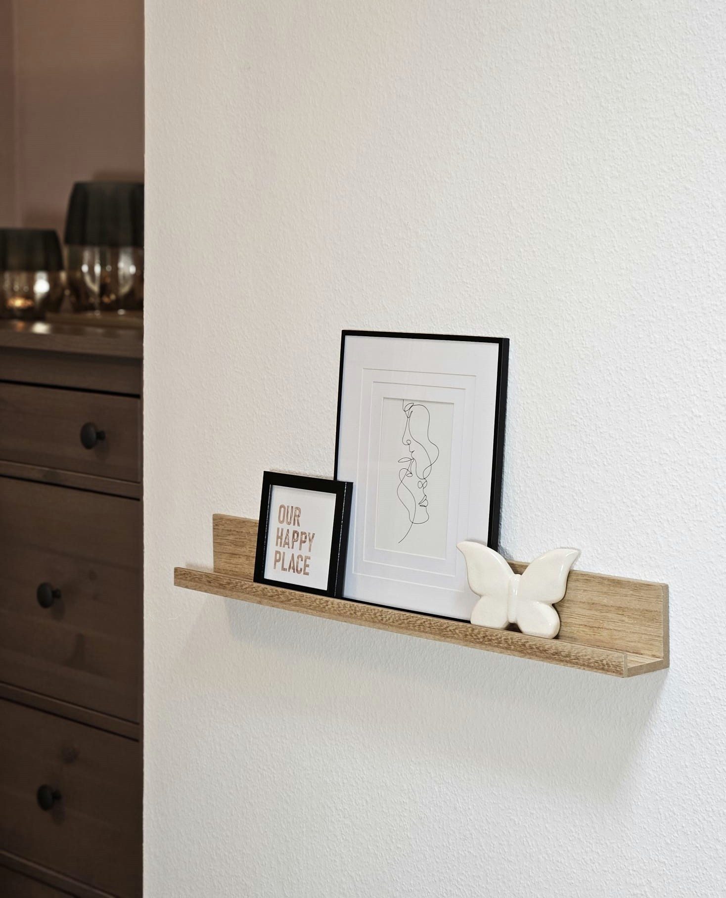 Meinposten Bilderleiste Fotoleiste Schweberegal Holzregal Wandregal Bücherr günstig online kaufen