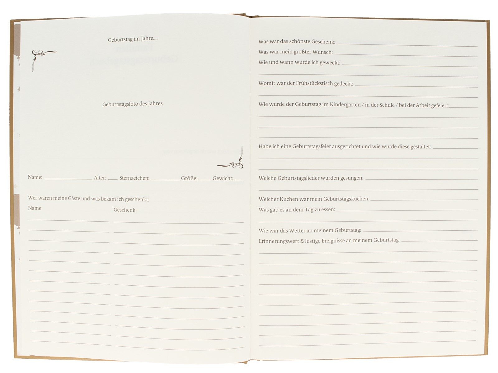 michel toys Handels-GmbH Buchkalender Geburtstagstagebuch, Schöne Erinnerungen für immer festhalten