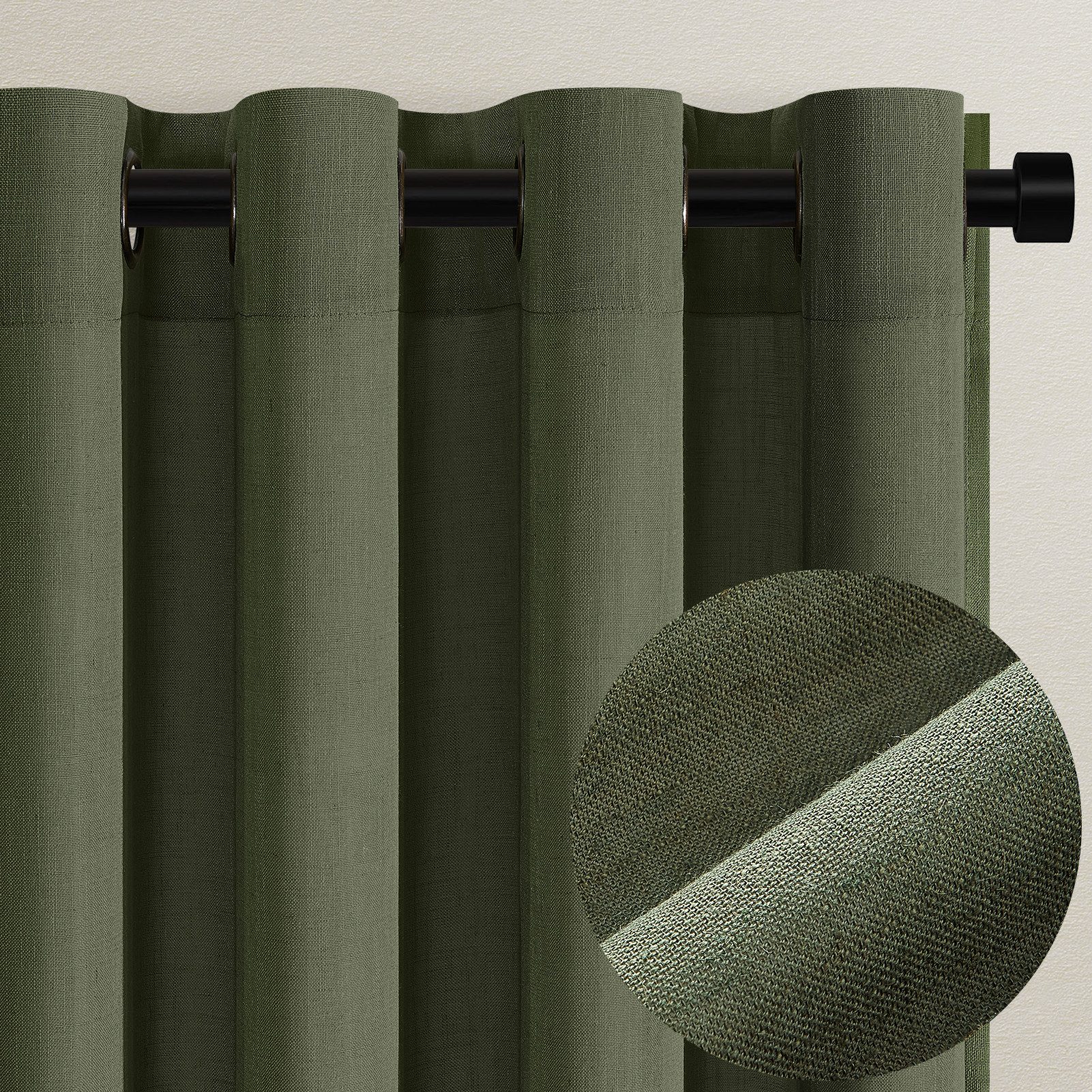 Topfinel Gardine Leinen Vorhänge Stores Gardinen mit Ösen für Wohnzimmer Bo günstig online kaufen