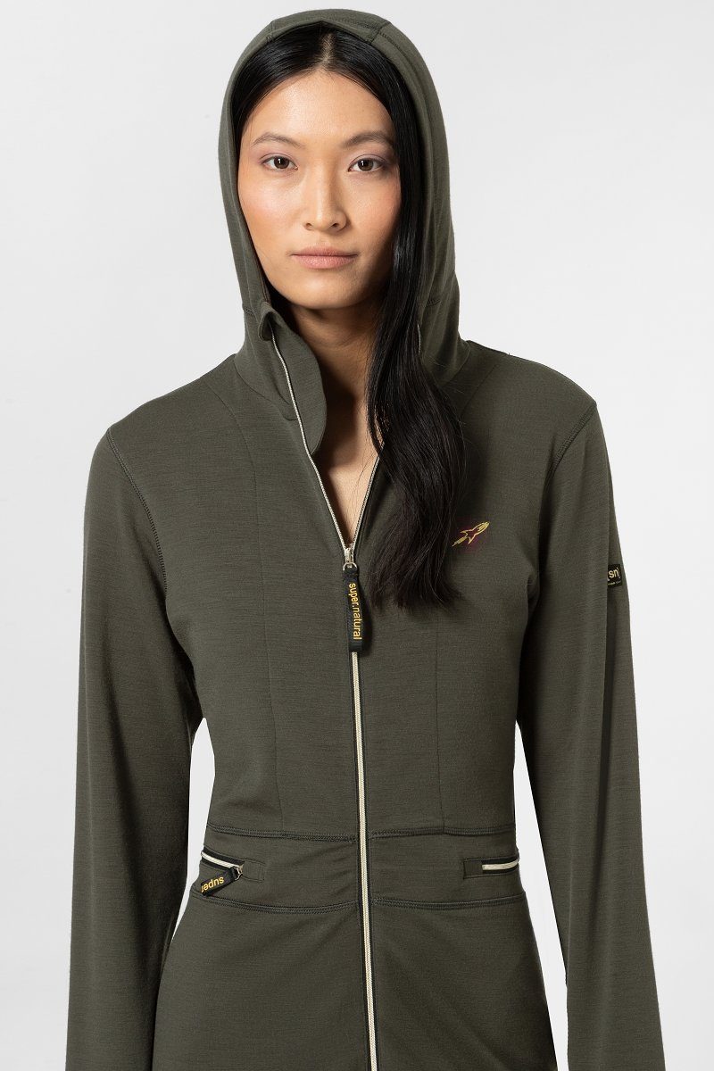 SUPER.NATURAL Jumpsuit Merino Jumpsuit W ROCKET260 OVERALL funktioneller Merino-Materialmix