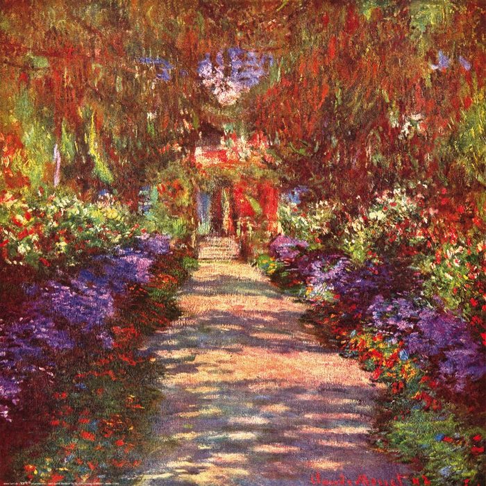 1art1 Kunstdruck Claude Monet - Eine Allee In Giverny Gartenweg 1902