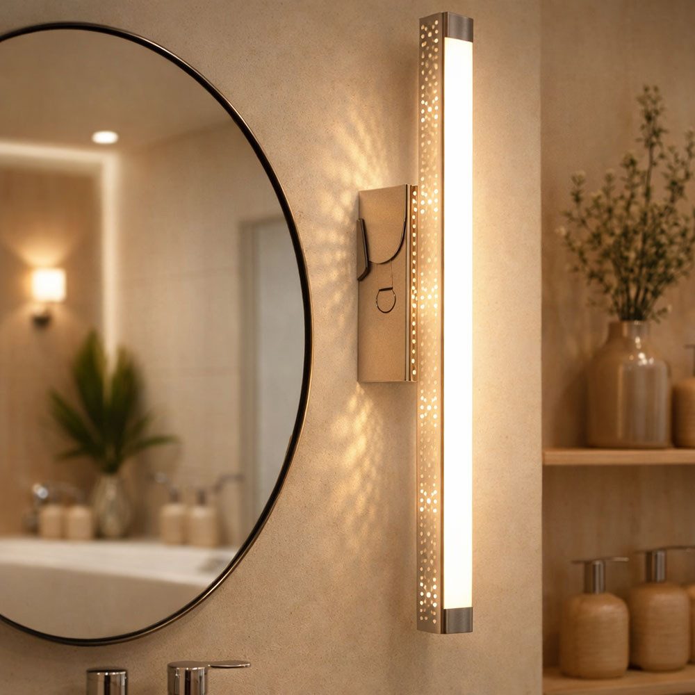 WOFI LED Wandleuchte, LED-Leuchtmittel fest verbaut, Warmweiß, Wandleuchte Wandlampe LED Touchdimmer 3 Stufen silber Wohnzimmerlampe