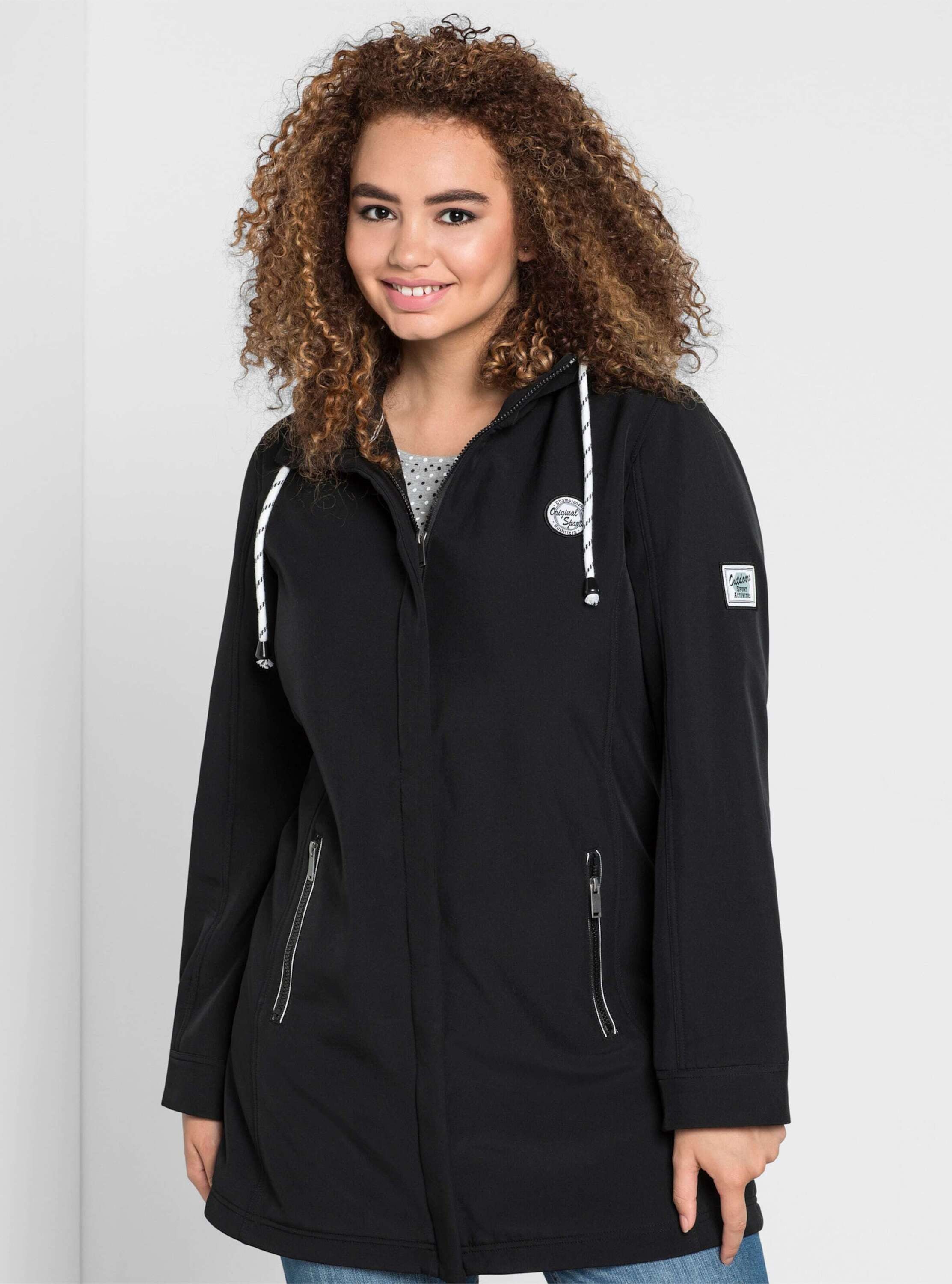 Sheego Allwetterjacke Softshelljacke Langarm mit weicher Fleece-Innenseite