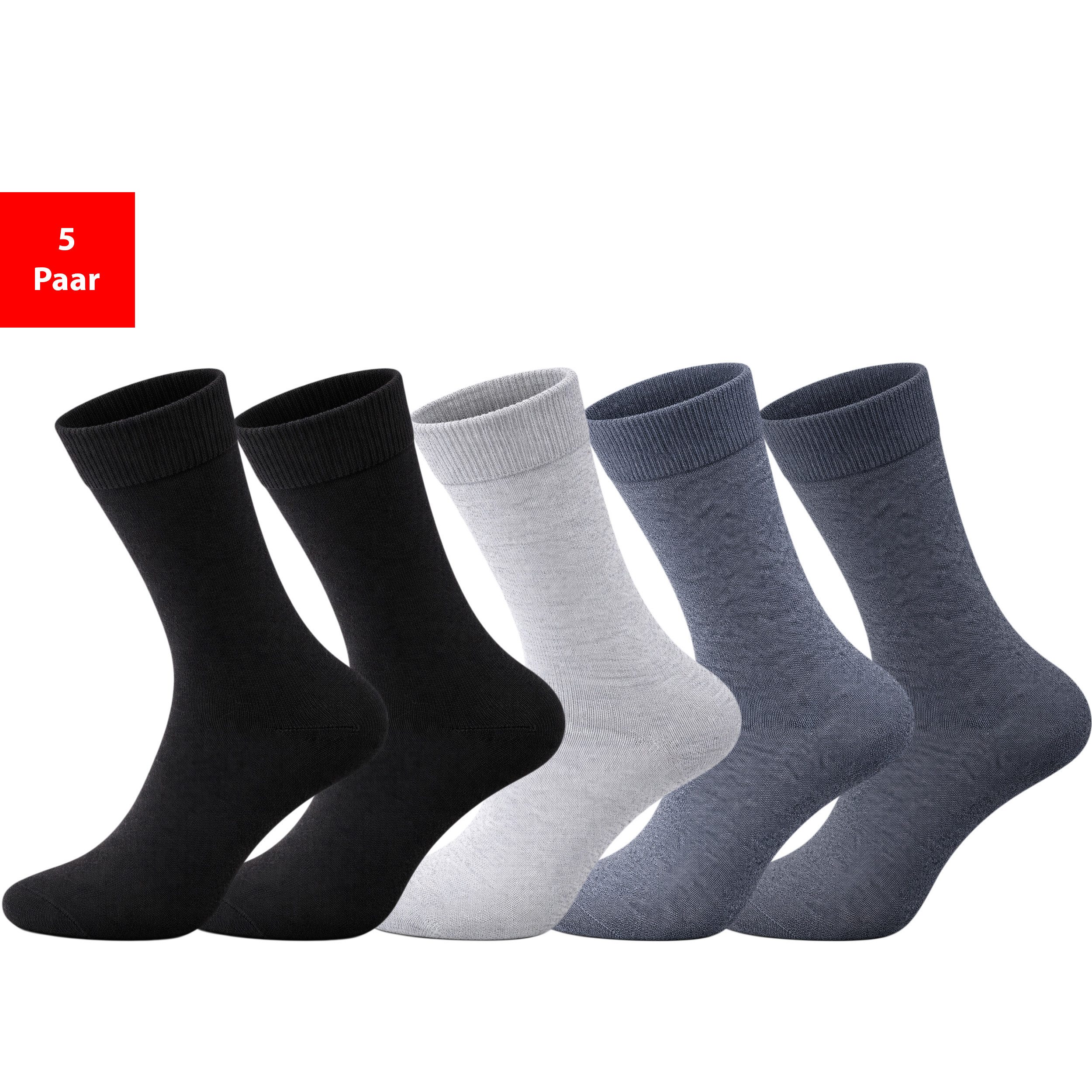 Fashionschmiede Businesssocken Business Socken Herren & Damen Premium Socken mit Komfortbund (Set, 5-Paar, 5 Paar) ohne Einschneiden, ohne Druckstellen
