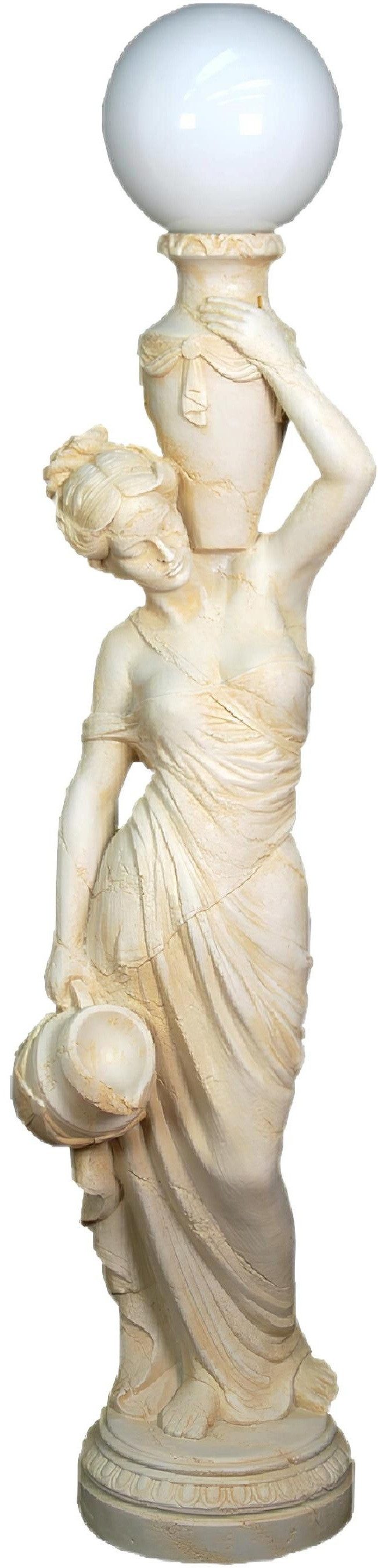 Xlmoebel Stehlampe Antike Stehleuchte aus Kunststein mit warmem Licht, Hergestellt in Europa