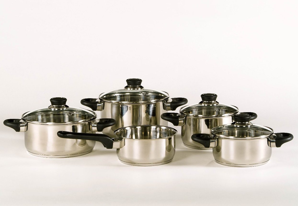 Edelstahl rostfrei Induktion Kochtopf Set aus Edelstahl Kasseln 12tlg Edelstahl rostfrei Induktion Kochtopf Set aus Edelstahl Kasseln 12tlg