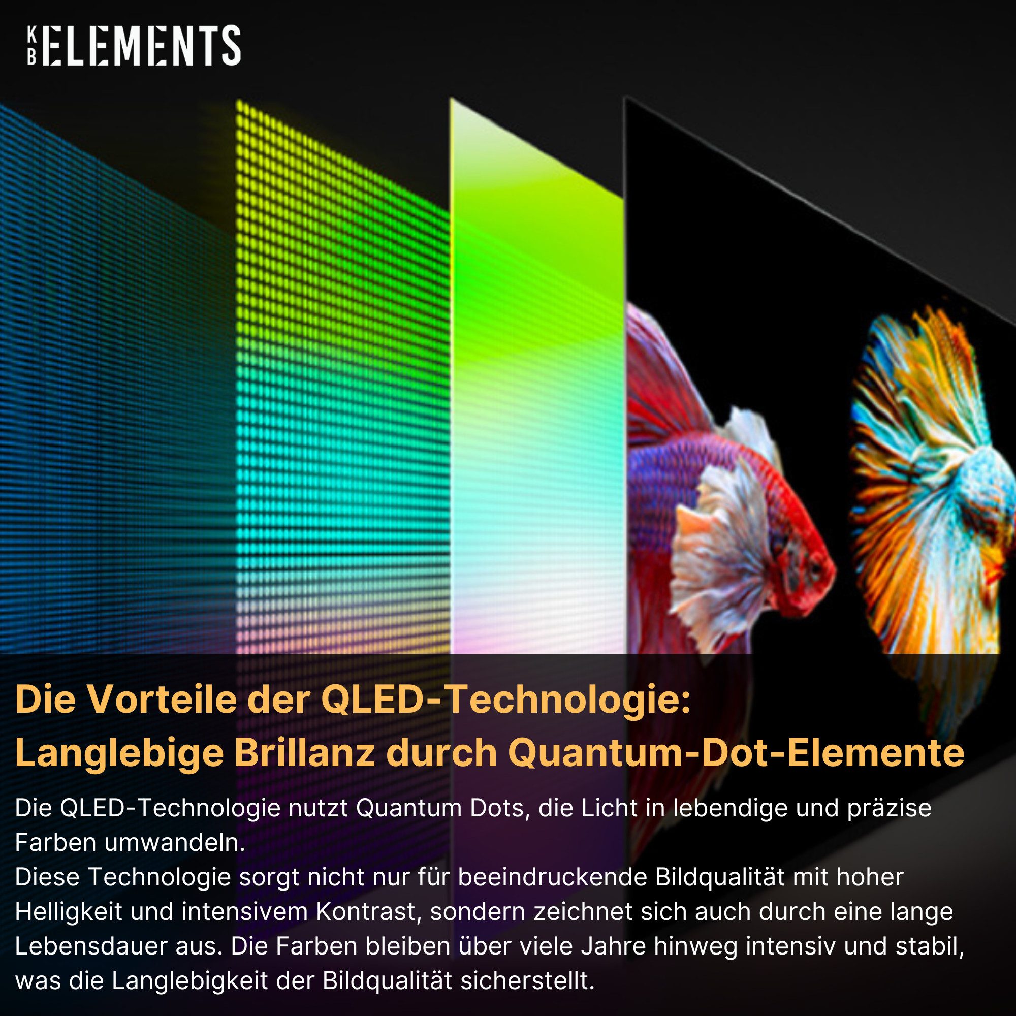 KB Elements ELT65QL7DE QLED-Fernseher (165,00 cm/65 schwarz ! RABATT: 24.32%