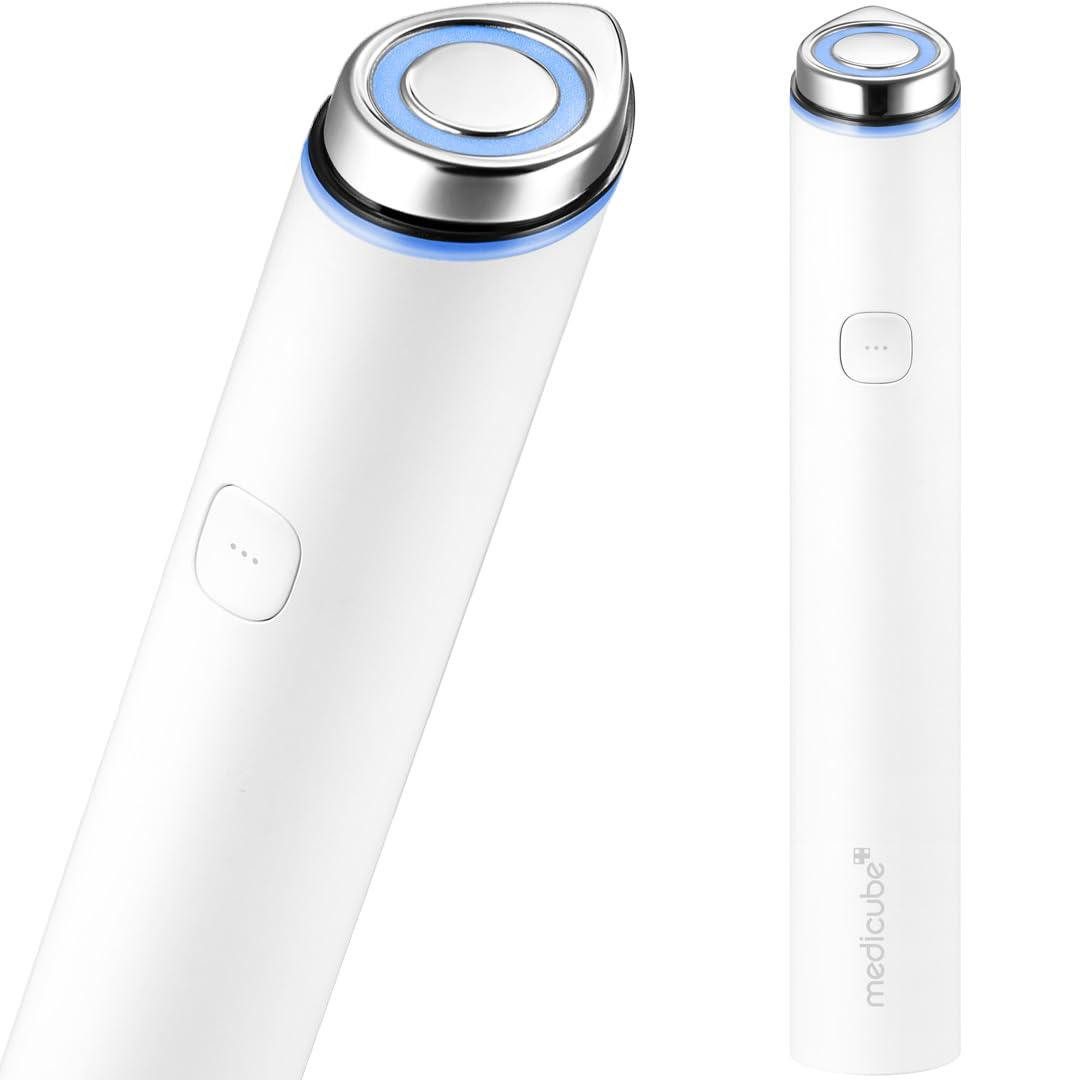 Medicube Lichttherapiegerät Age-R Booster Pro Mini White – 6-in-1 Beauty Device mit EMS, Elektroporation, LED-Therapie & Sonic Vibration, für intensive Wirkstoffaufnahme, Hautstraffung, und Glas-Glow Pflege, tragbar für alle Hauttypen
