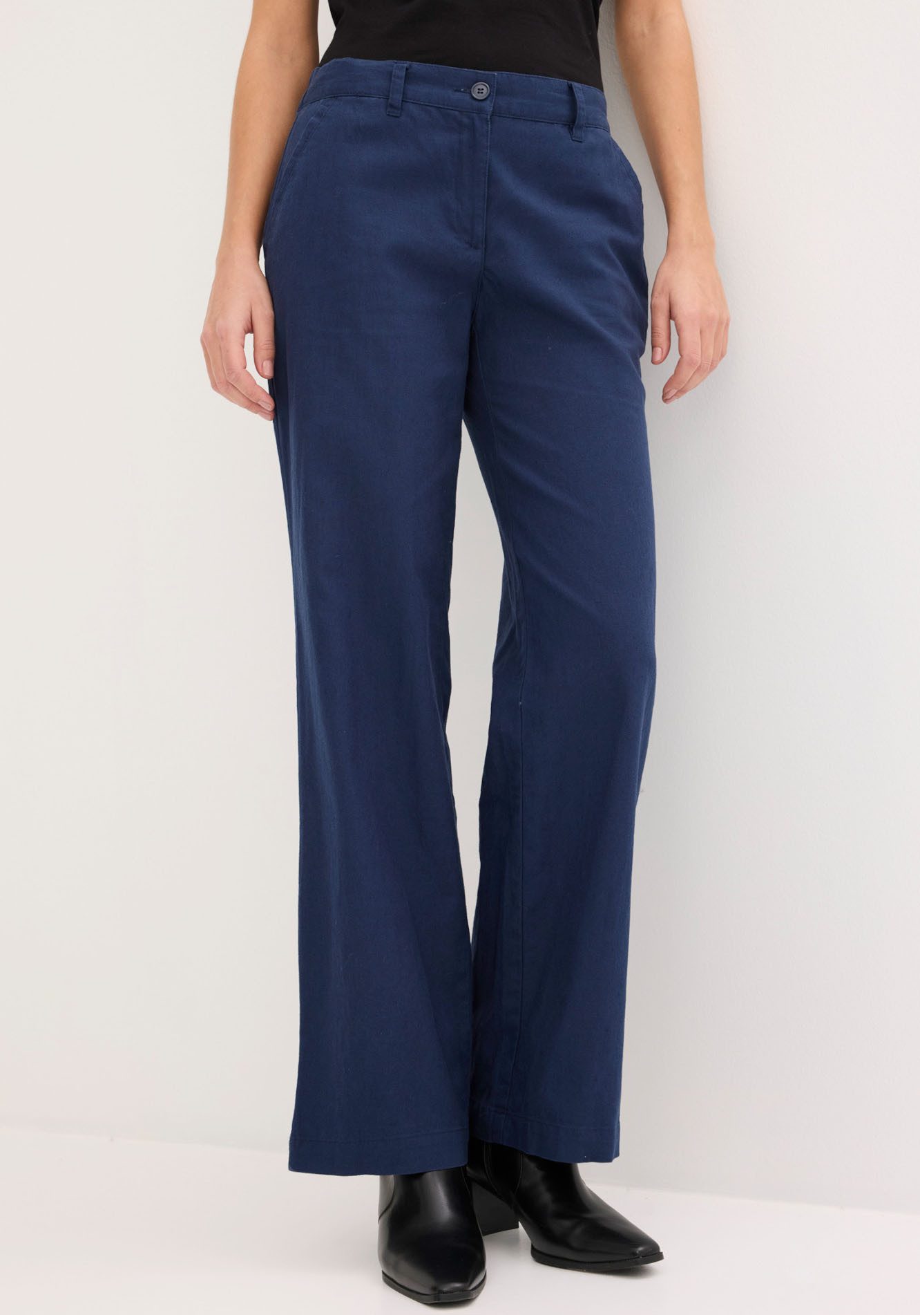 bonprix Leinenhose aus Leinen-Baumwoll-Mix, Loose Fit, komfortable Leibhöhe