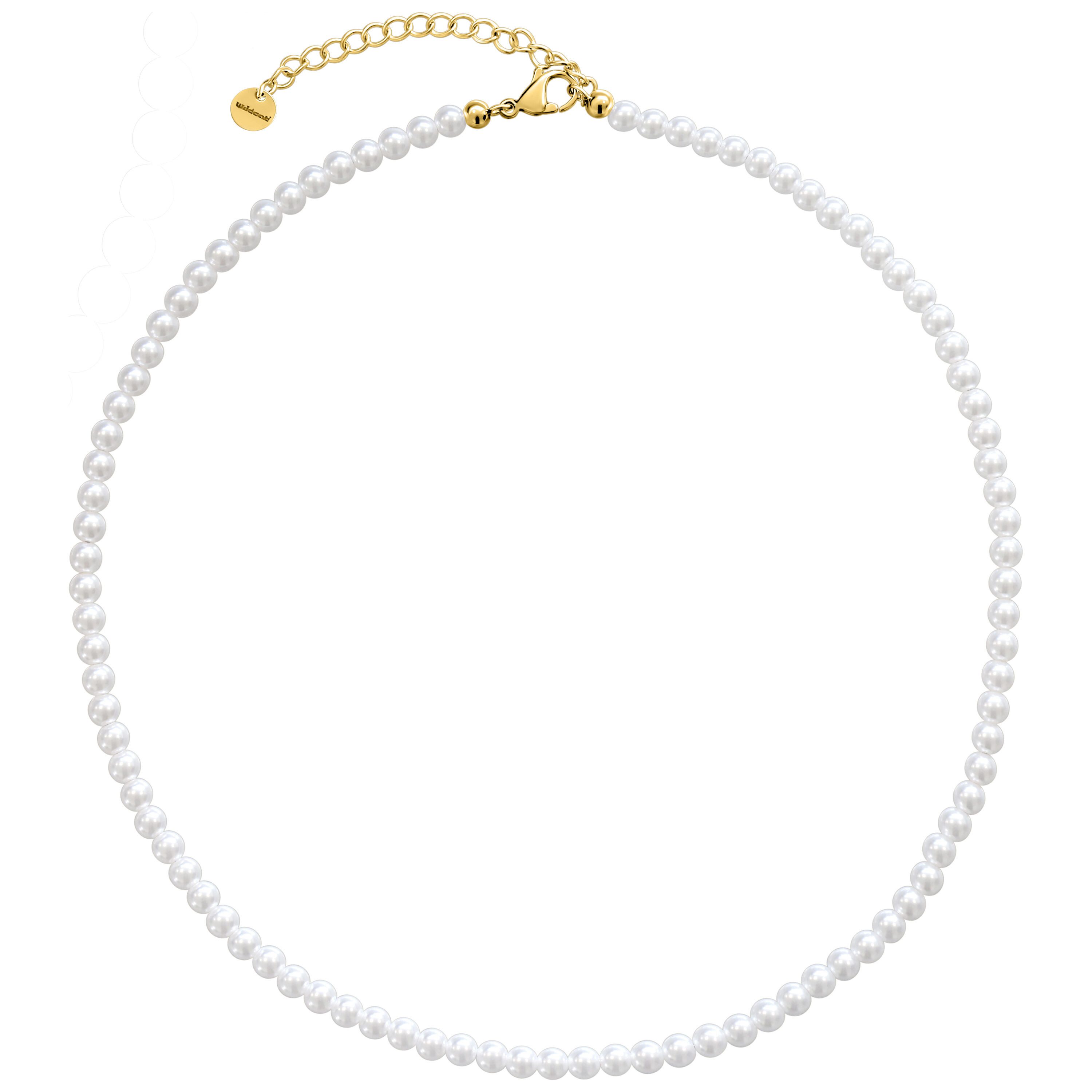 Wildcat Kette mit Anhänger Small Synthetic Pearl Necklace - Gold, Chirurgenstahl 316L - wasserfest, langlebig, hautverträglich