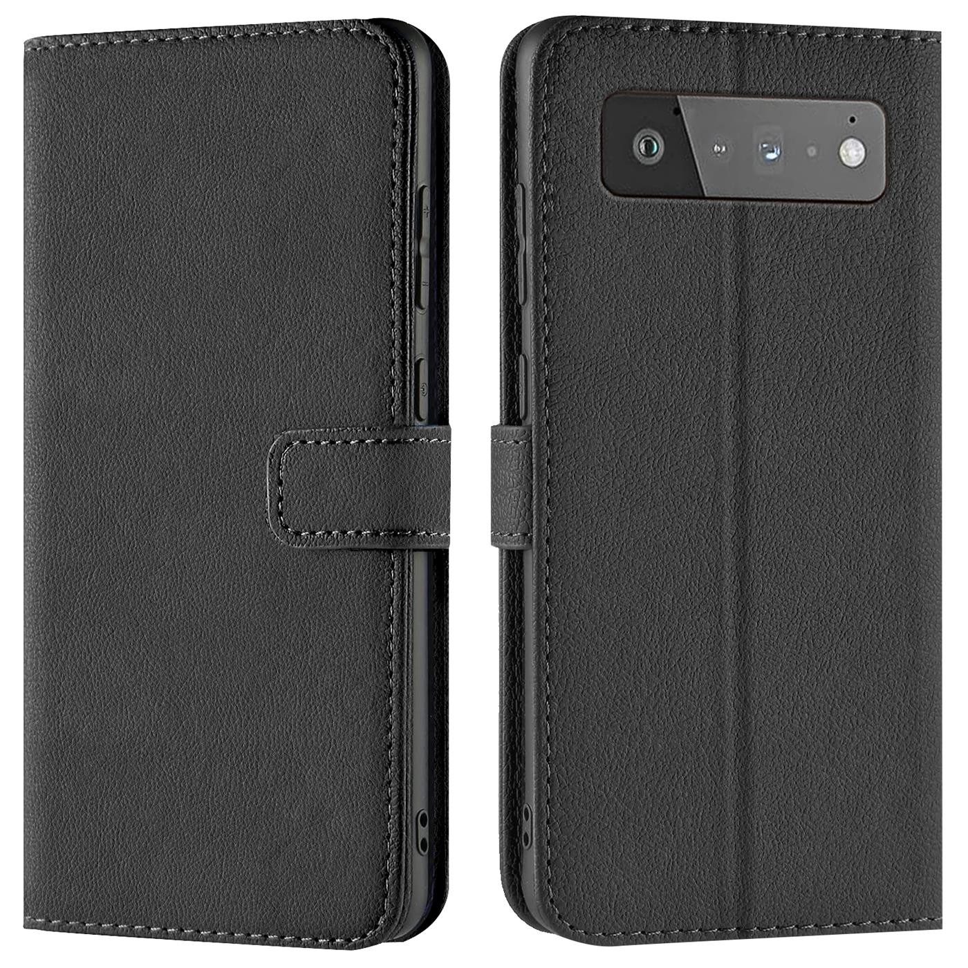 CoolGadget Handyhülle Wallet Klapp Tasche Book Case für Google Pixel 6a 6,1 Zoll, Hülle Klapphülle Flip Cover Etui Schutzhülle