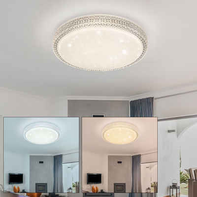 Design LED Deckenlampe Arbeitszimmer Kristallleuchte silber 840 Lumen Strahler 
