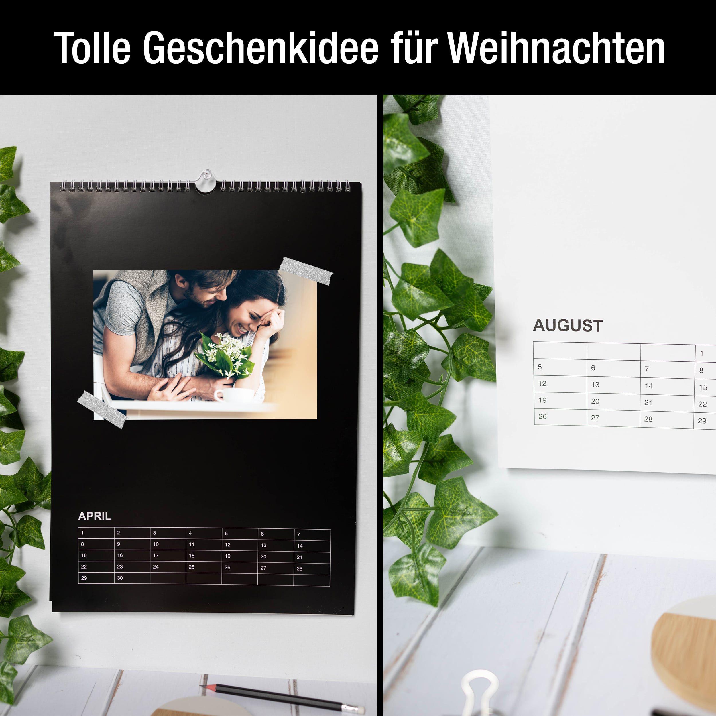 AMLI Kalender zum Selbstbasteln A3 Bastelkalender DIY Fotokalender immerwährend, Dauerkalender DIN A3 zum Selbstgestalten, Foto-Bastelkalender