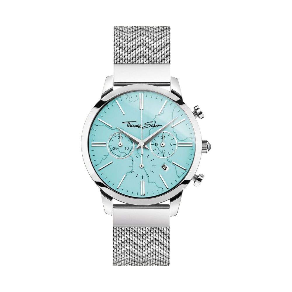 THOMAS SABO Chronograph WA0366-201-215, Türkis, Chronograph, Hämatit, Türkis, Herren