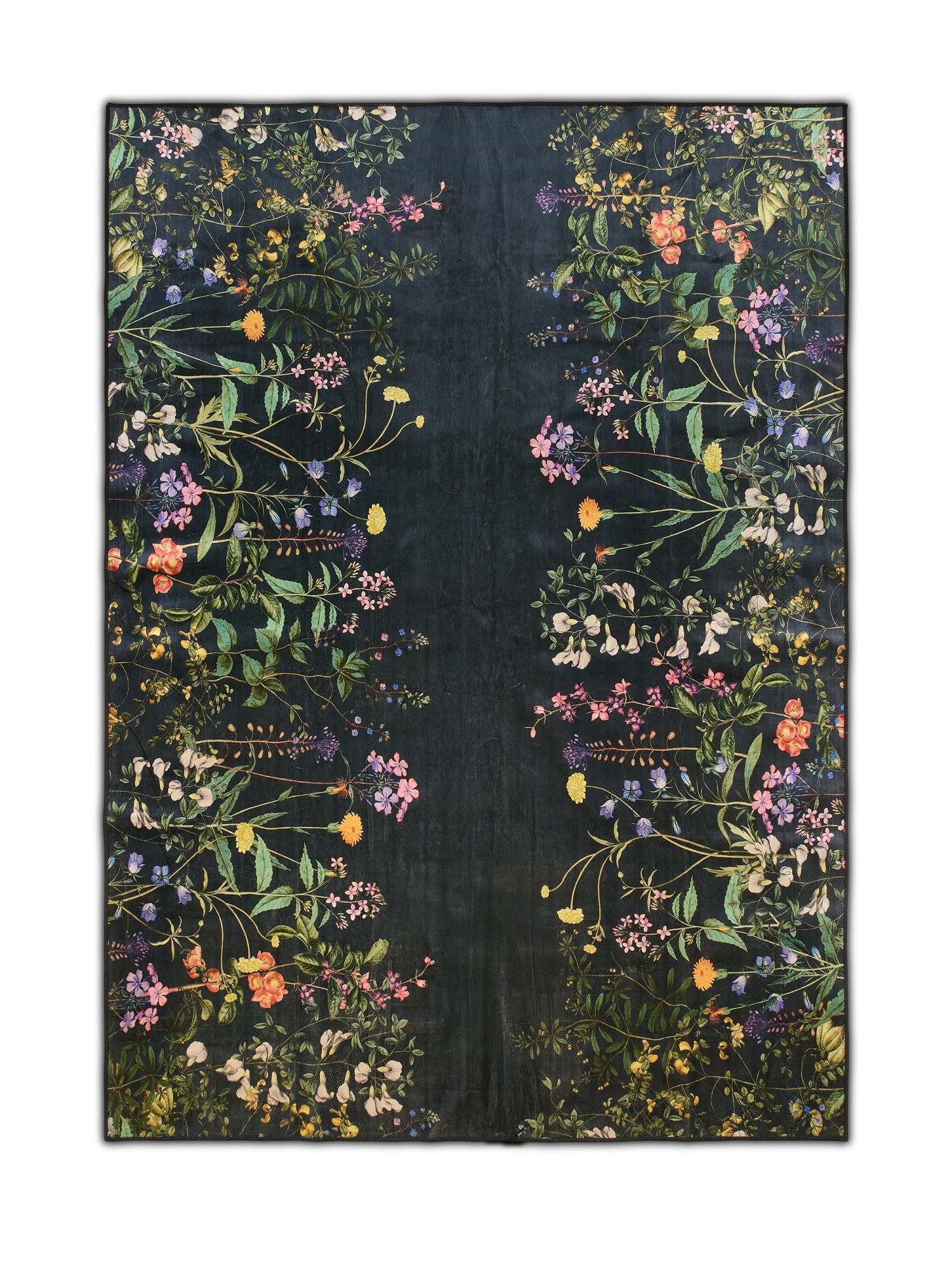 Essenza Teppich Augustina, rechteckig, Höhe: 6 mm, sehr weicher Flor mit üppigem Blumenmuster