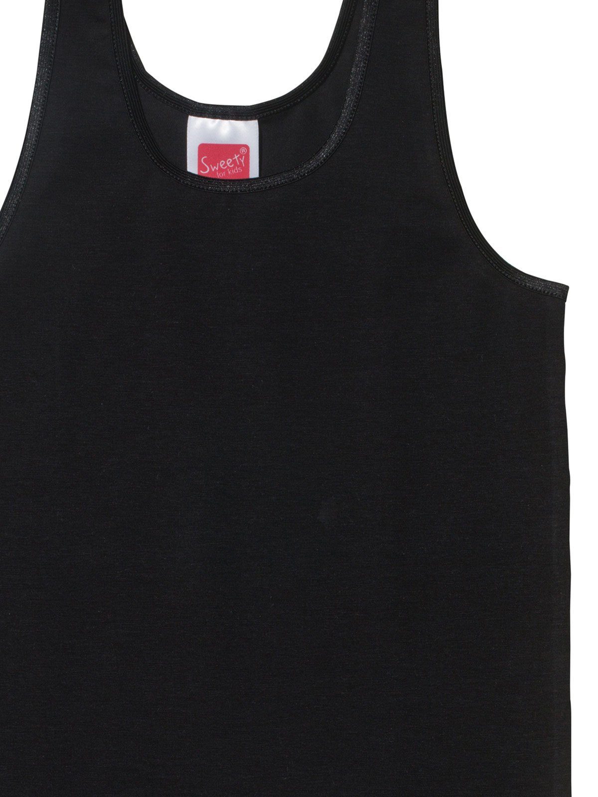 for Sweety Sparpack schwarz Mädchen Unterhemd Single Kids (Spar-Set, 4er hohe 4-St) Markenqualität Jersey Achselhemd
