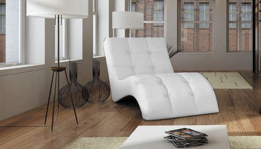 Stylefy Relaxliege LAGUNA, Relaxliege, Liegesessel, gepolstert, Liegekomfort, Modern Design, frei im Raum stellbar Weiß