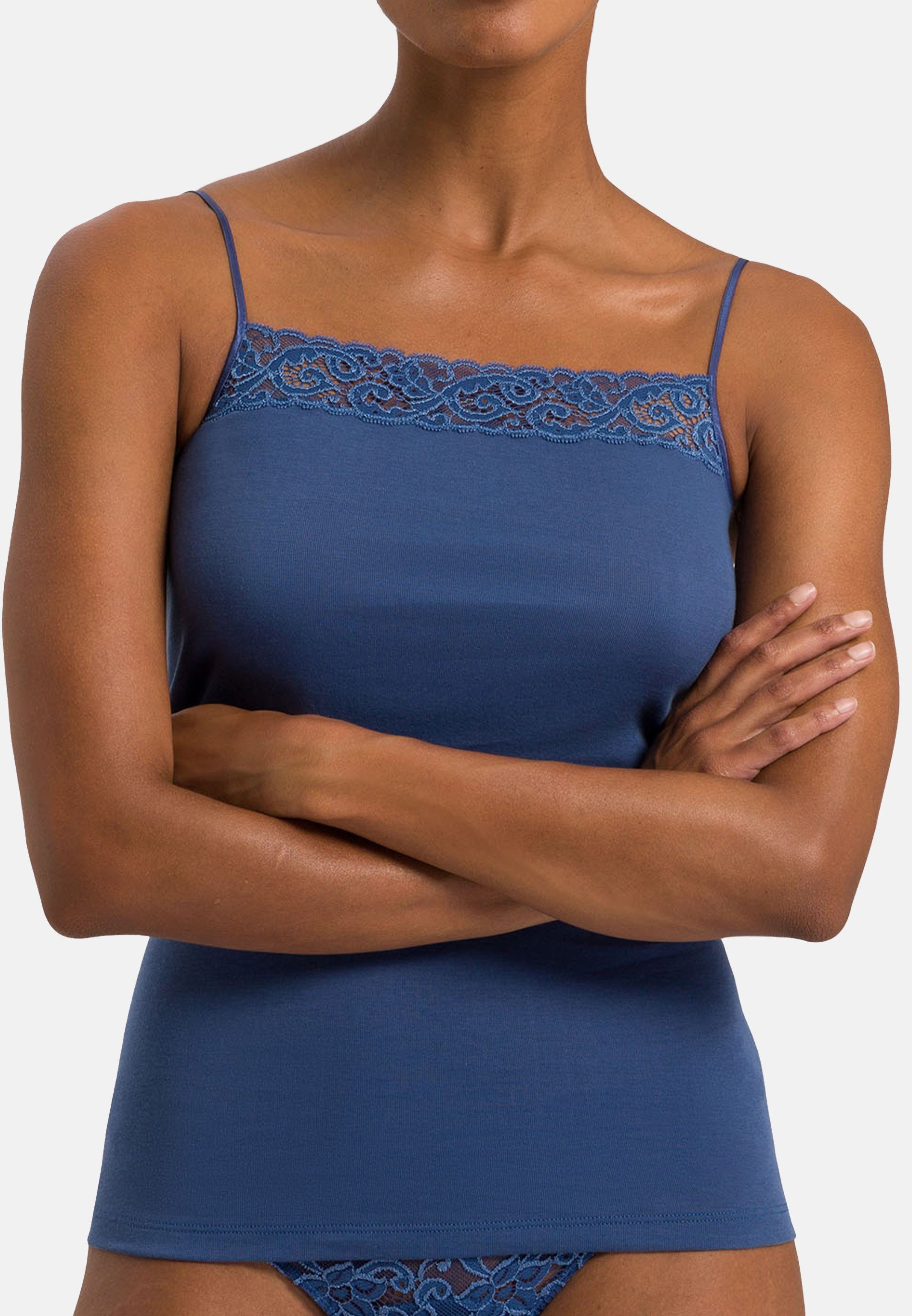 Hanro Unterhemd Moments (1-St) Spaghetti Top - Atmungsaktiv - Mit hochwertiger französischer Spitze