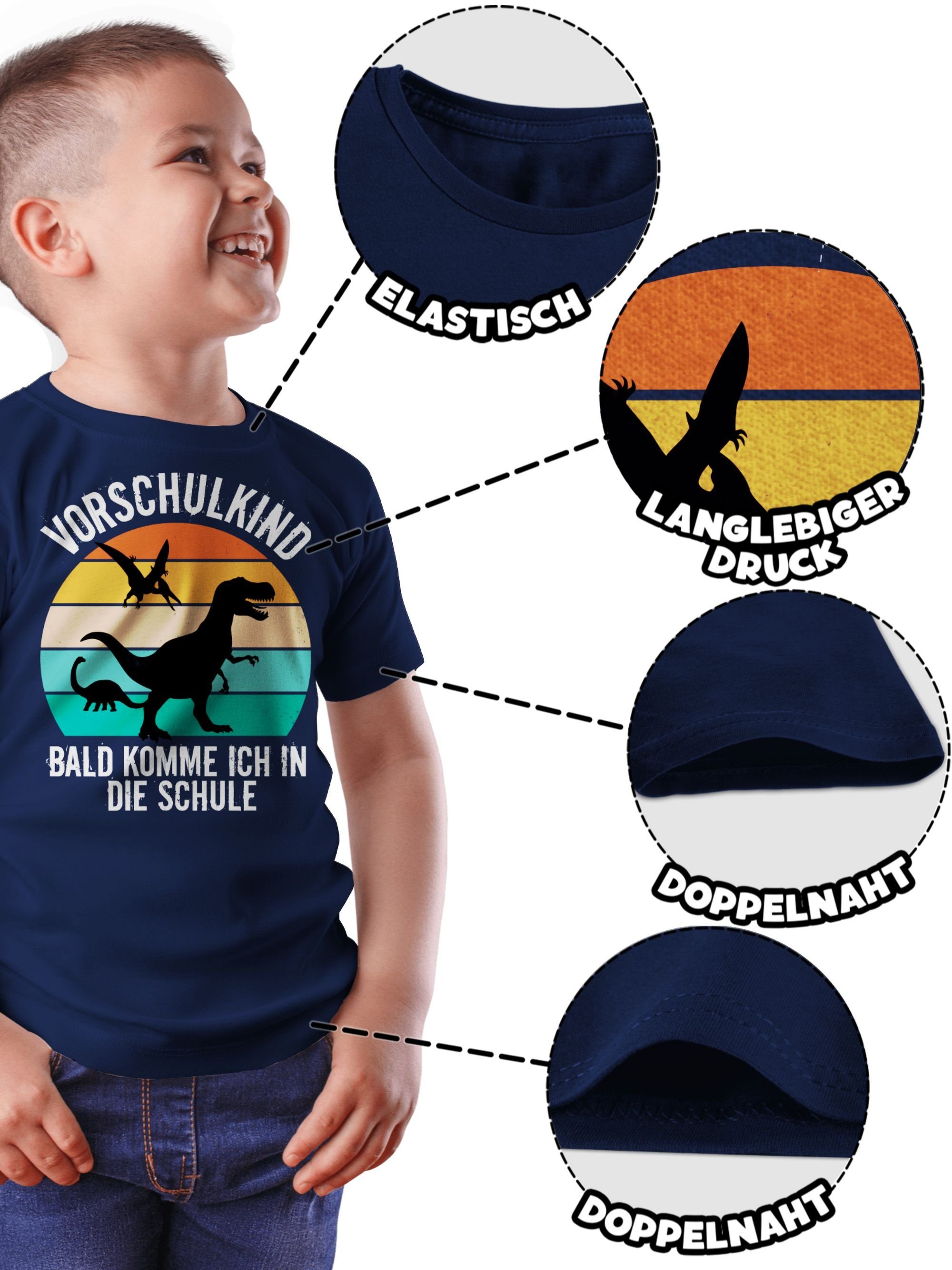 Shirtracer T-Shirt Vorschulkind Dinosaurier Dino 1 Vorschulkinder Dunkelblau Geschenke