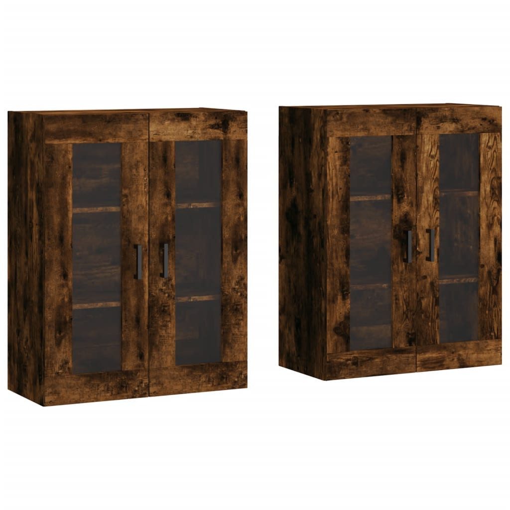 vidaXL Sideboard Wandschränke 2 Stk. Räuchereiche günstig online kaufen