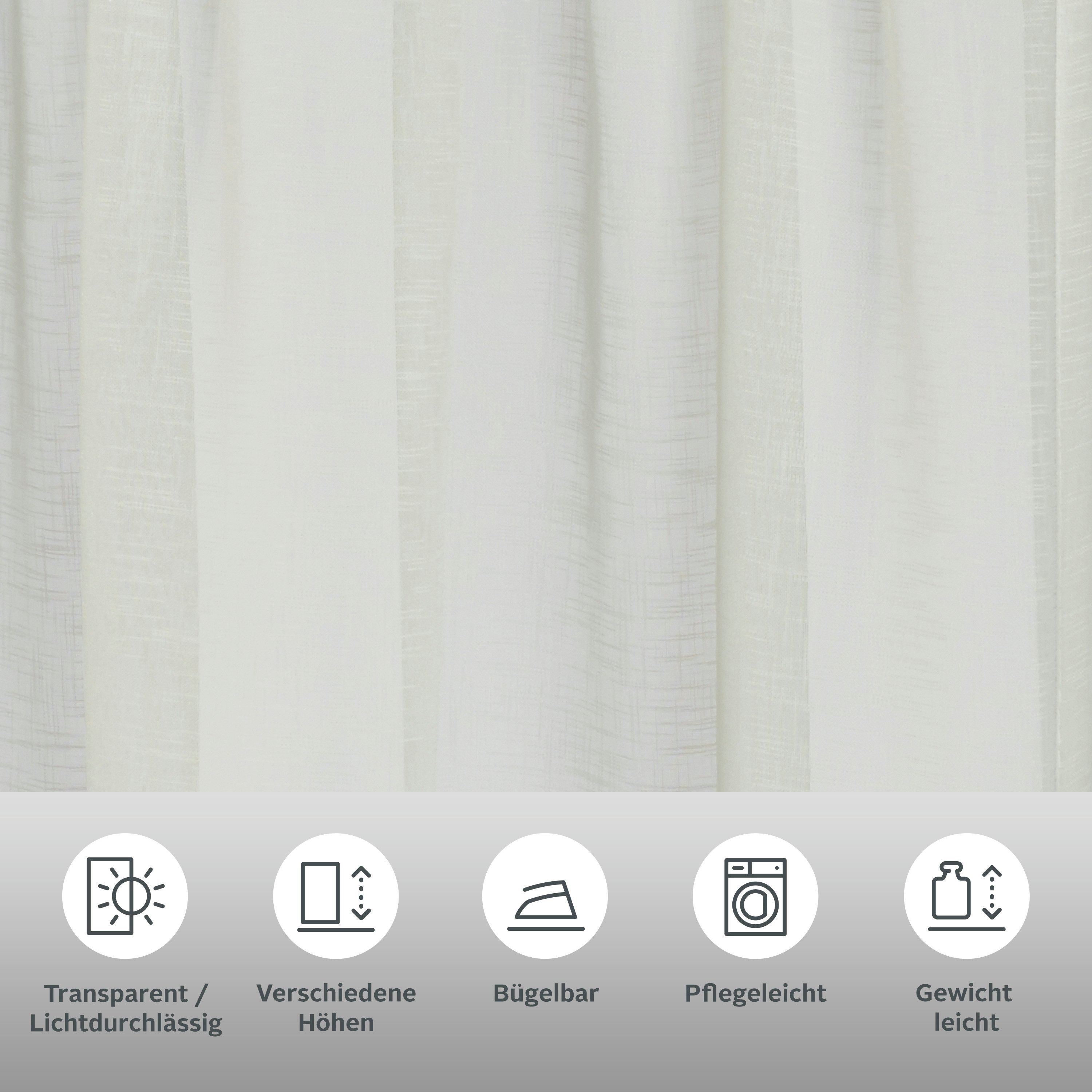 OTTO home Gardine REGINA (2 St), Kräuselband, transparent, Voile, Vorhang, Fertiggardine, 2-er Set, transparent, modern