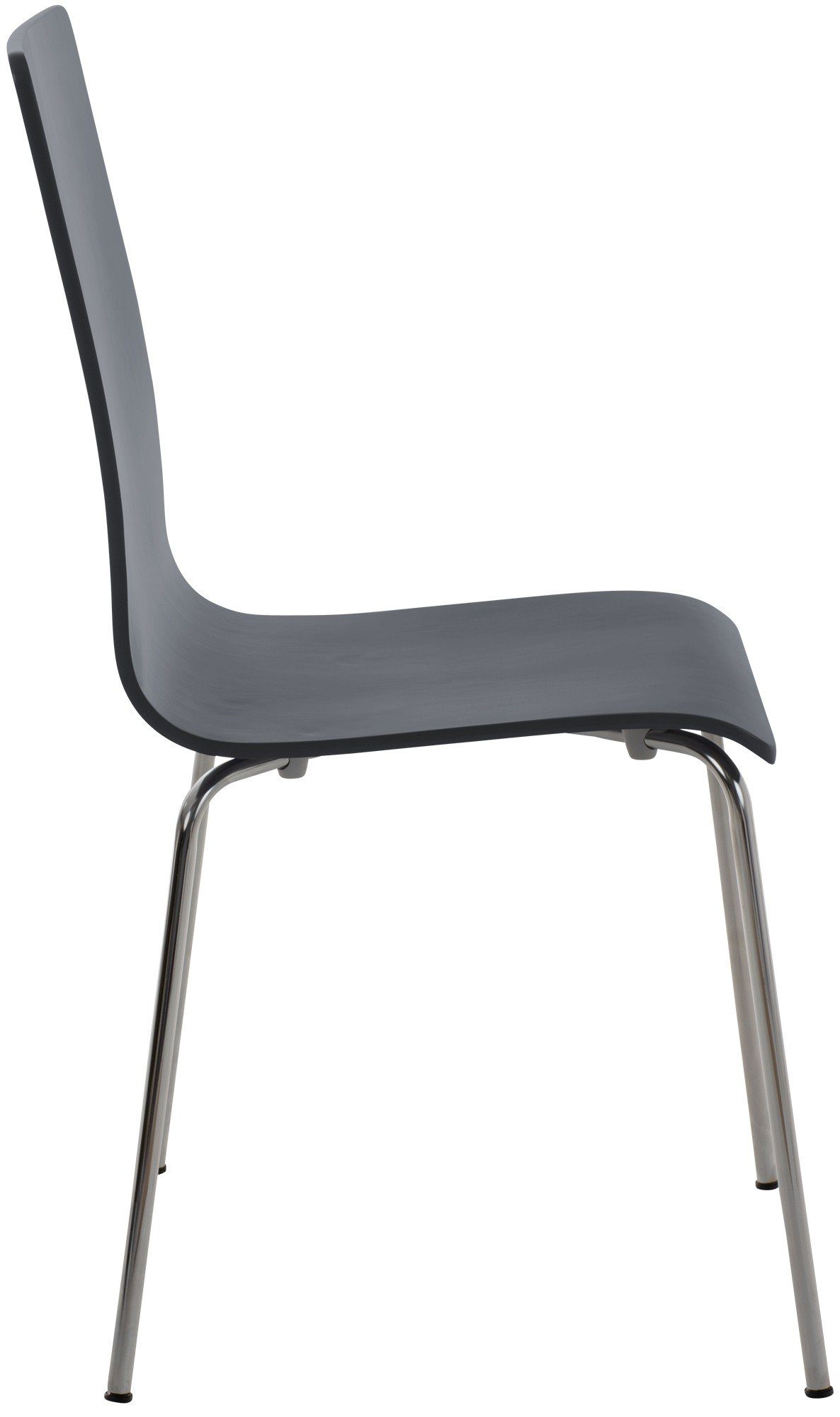 Besucherstuhl Holzsitz Metallgestell ergonomisch Pepe, CLP geformter & grau