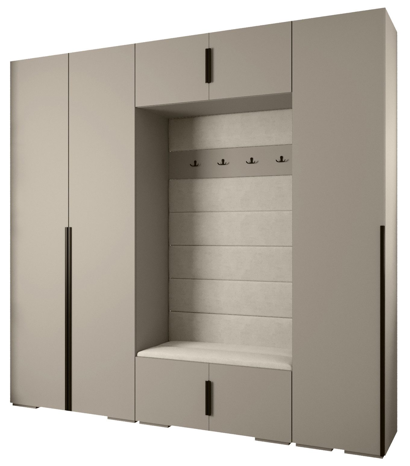 ABIKS MÖBEL Kompaktgarderobe INOVA 1 SATZ 8 Möbelset, Garderobe mit Kleiderstange und Regalen