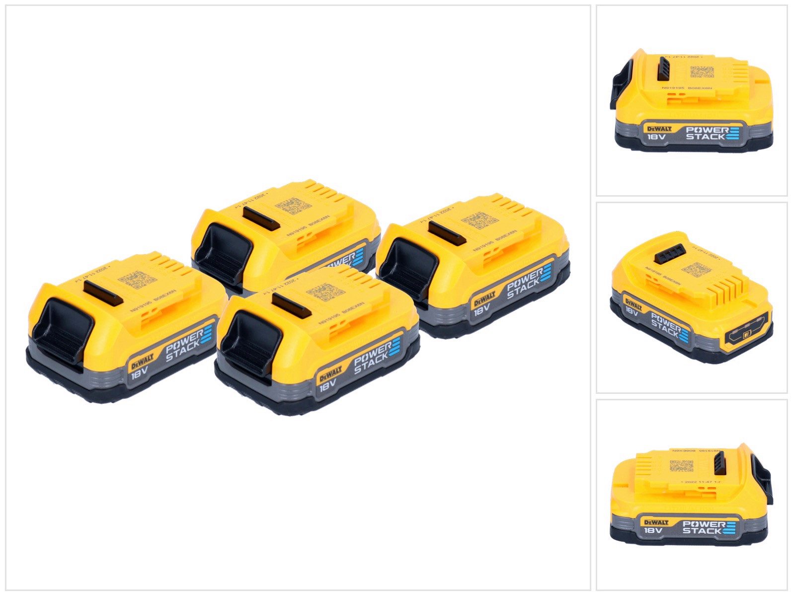 DeWalt Akku Set DCBP 034 E4 4x Powerstack Akku 18 V 1,7 Ah / 1700 mAh XR Akkupacks