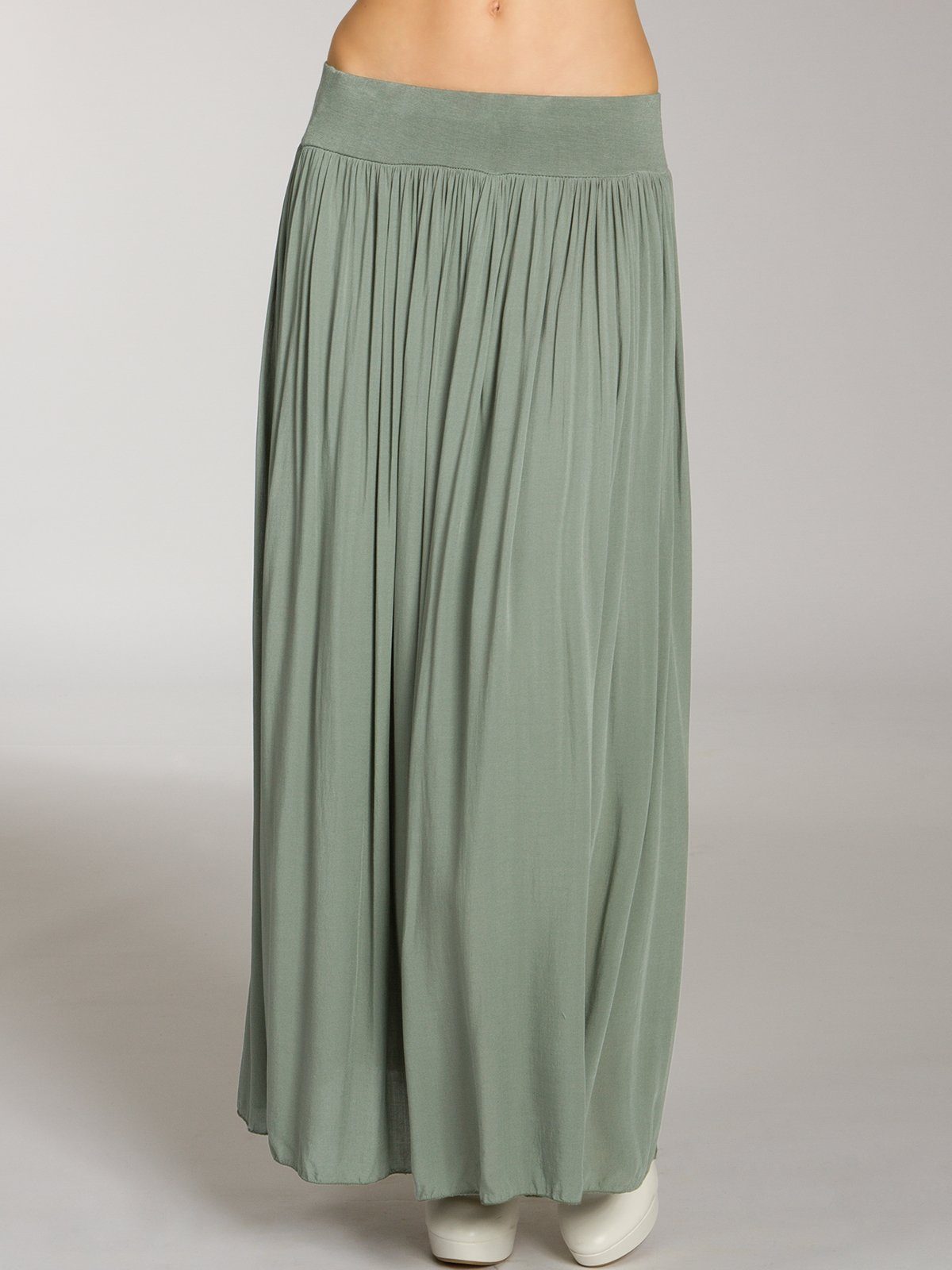 Caspar Faltenrock RO034 leichter langer eleganter Damen Sommer Rock Maxirock - bodenlang bei ca. 157 cm Körpergröße
