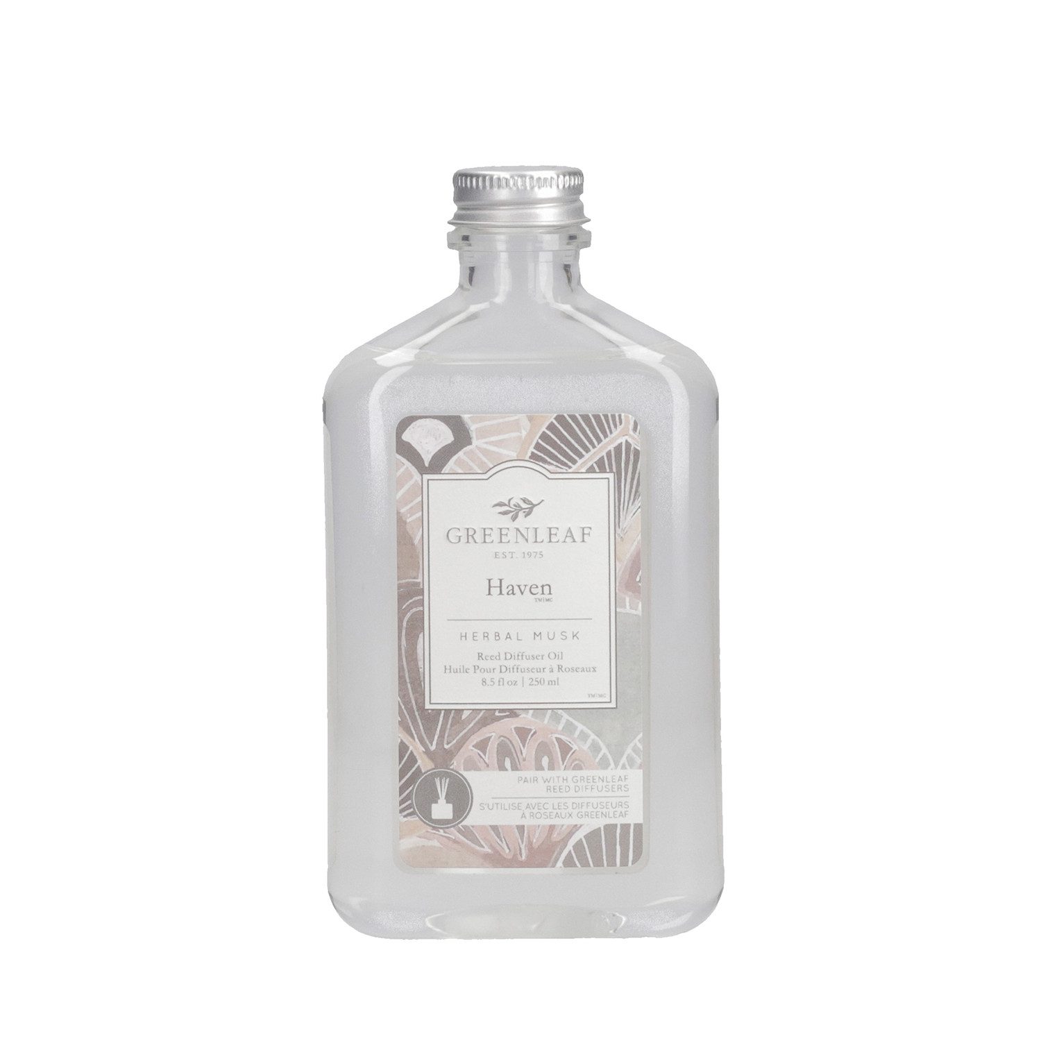 Greenleaf Raumduft Haven 250 ml (1-St), Reed Diffuser Oil Nachfüller mit Peddigrohr Stäbchen