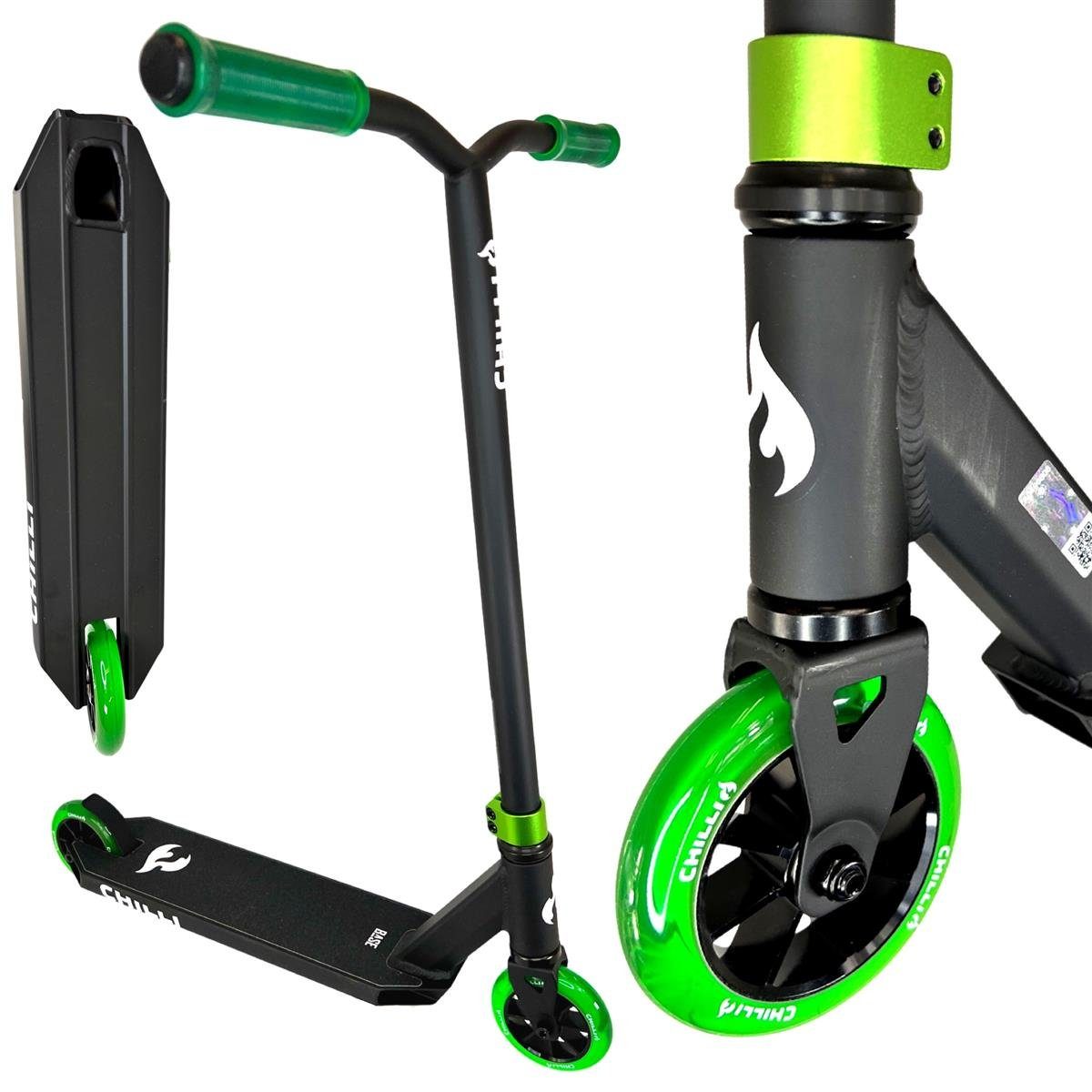 Chilli Stuntscooter Chilli Pro Base S Stunt-Scooter H=79cm Schwarz/Grün