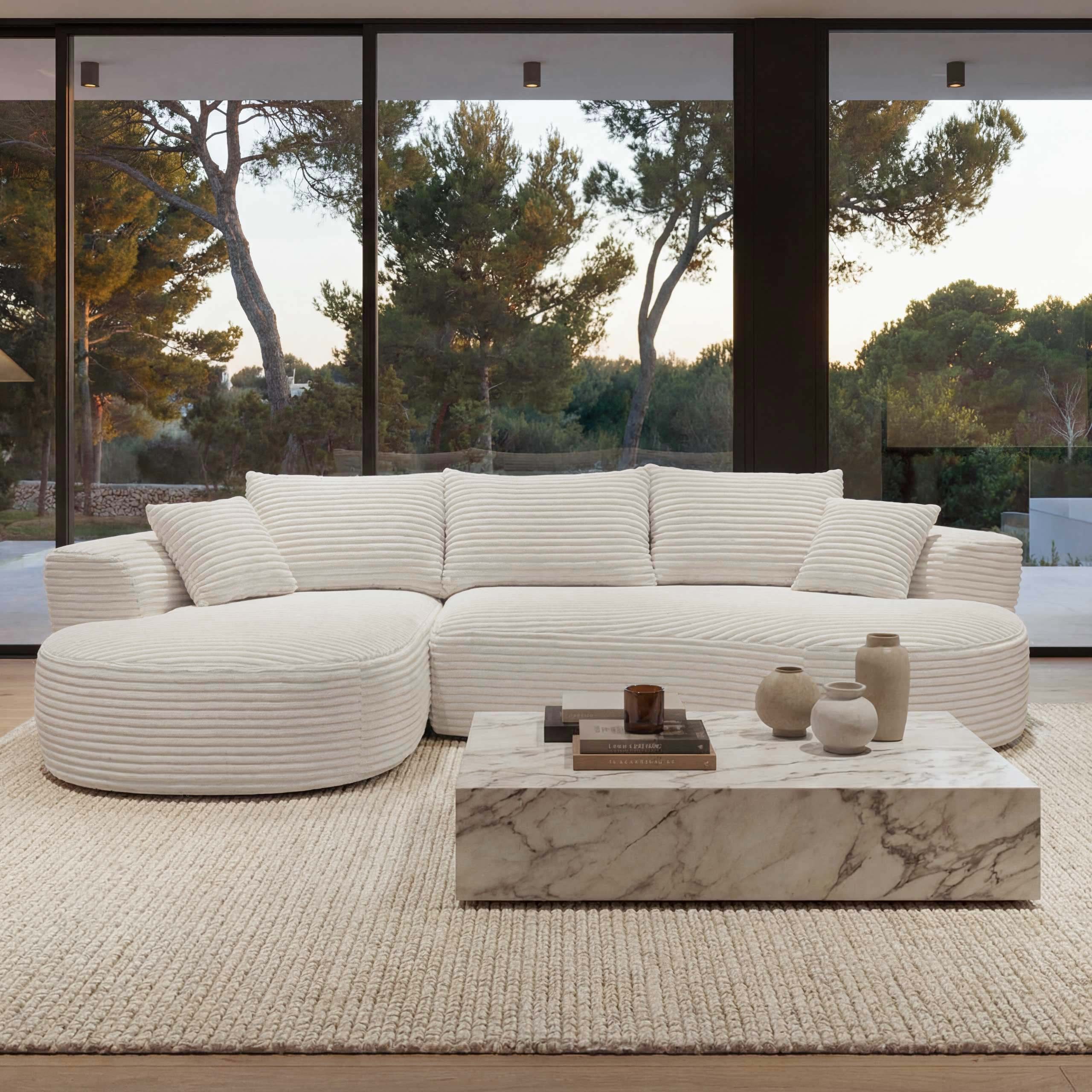 MCW Loungesofa MCW-P19-l, Rutschfeste Unterseite, Polsterung aus Taschenfedern und Schaumstoff