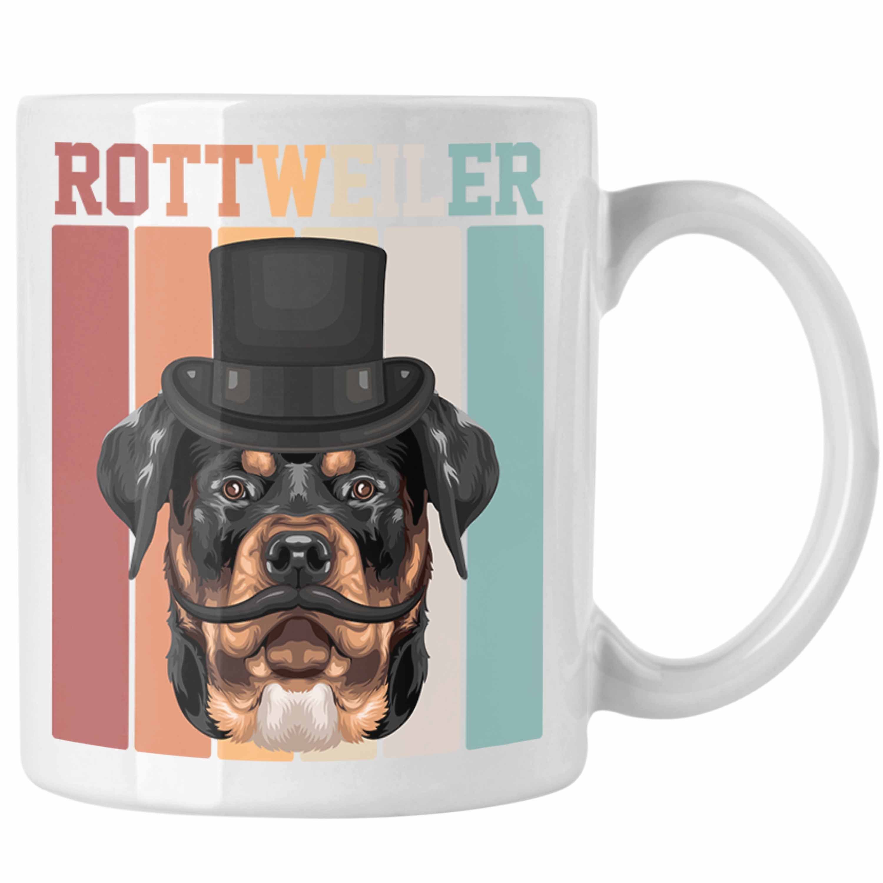 Trendation Tasse Rottweiler Besitzer Spruch Geschenkidee Geschenk Tasse Retro Lustiger Weiss