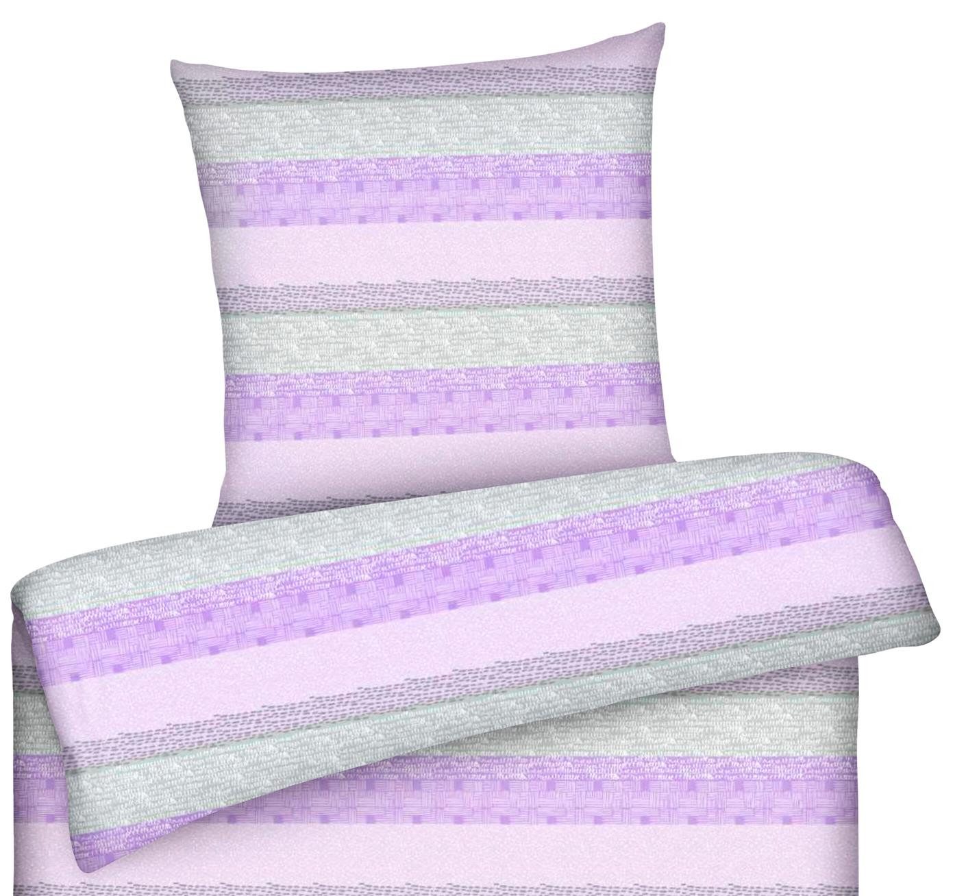 Carpe Sonno Bettwäsche 135x200 Baumwolle Renforce Bettbezug Lila Rosa Grau günstig online kaufen