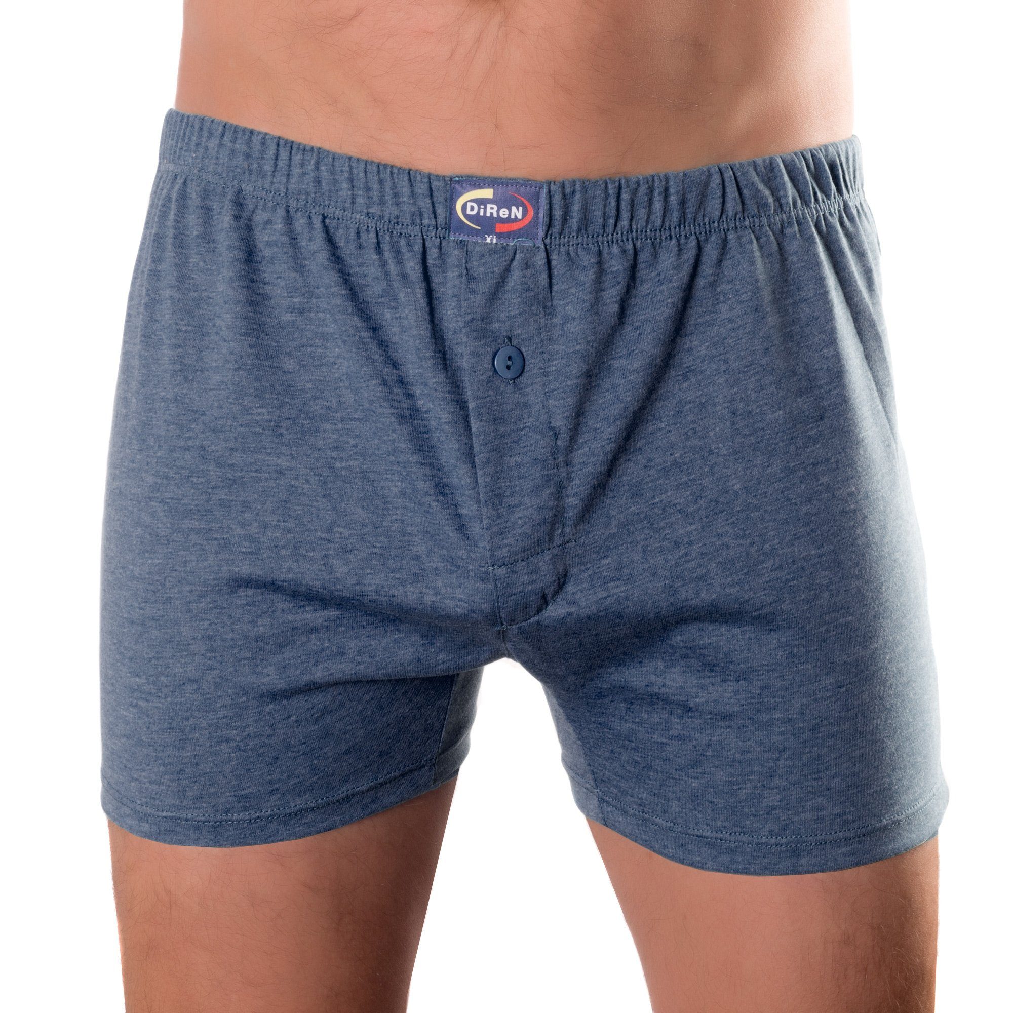 Bongual blau Pack) (6-er Retroshorts Knöpfe meliert mit dekorativen Boxershorts