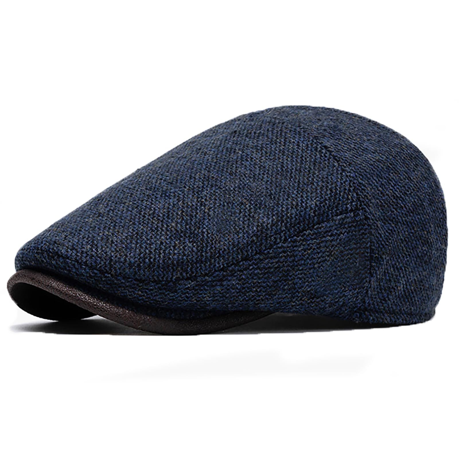nsihing Flat Cap Schiebermütze Herren Wolle Verstellbare Newsboy Flatcap Barett Klassische Baskenmützen und Schirmmütze im 1920er Gatsby Stil.