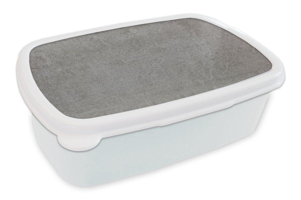 MuchoWow Lunchbox Beton - Grau - Dots - Kies, Kunststoff, (2-tlg), Brotbox für Kinder und Erwachsene, Brotdose, für Jungs und Mädchen weiß