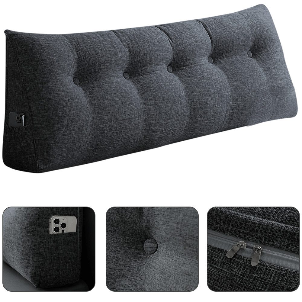 JEOBEST Rückenkissen Lesekissen für Bett und Sofa, Keilkissen Groß, mit waschbarem Bezug, Ideal zum Anlehnen im Bett
