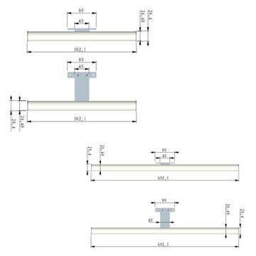 kalb Spiegelleuchte LED 300mm Aufbauleuchte 230V Badezimmer Leuchte verchromt, 300mm - Warmweiss, warmweiß