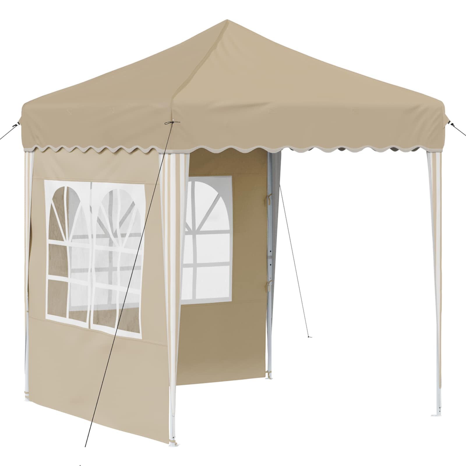 vidaXL Partyzelt Pop-up Partyzelt 195 x 195 x 245 cm Creme Oxford-Stoff
