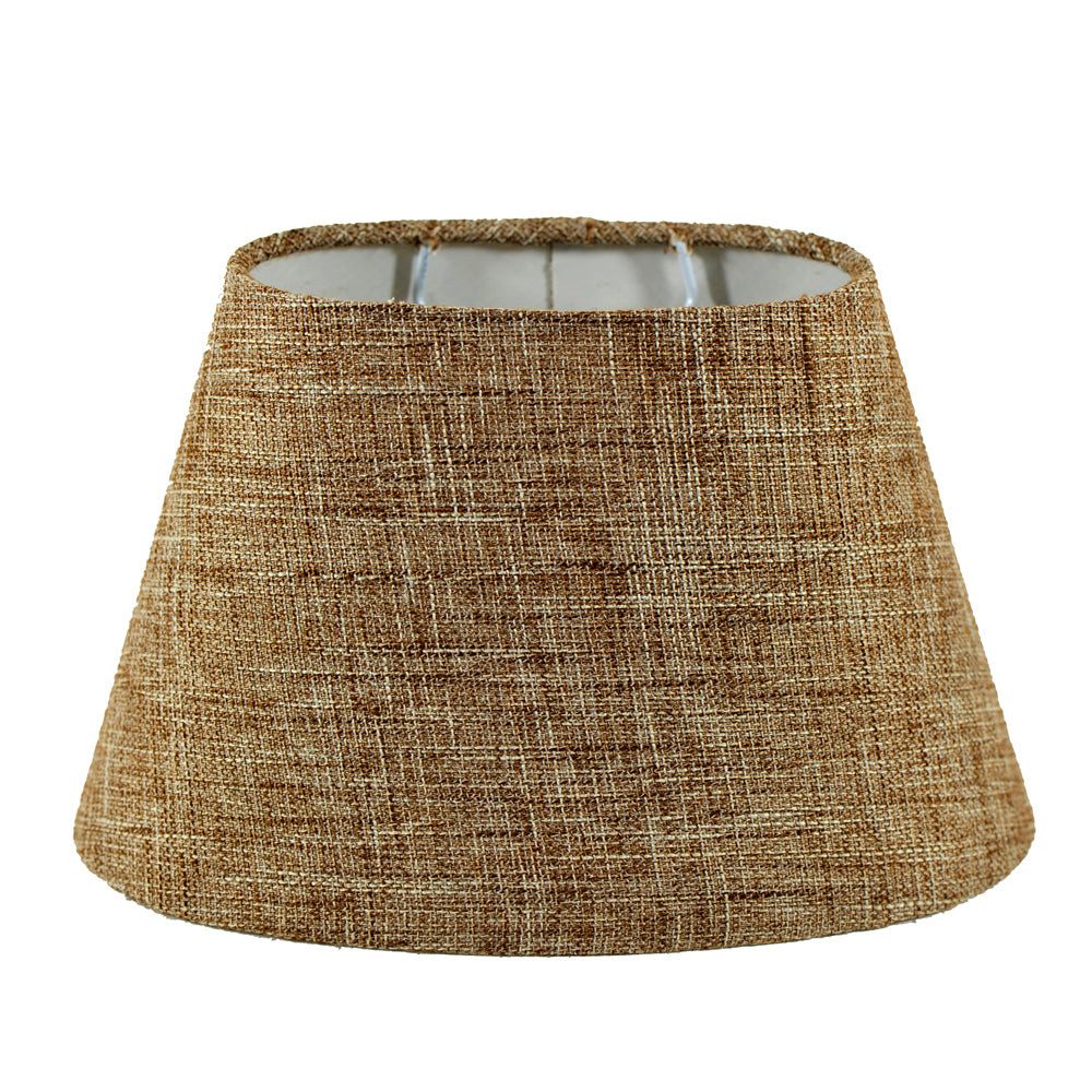 Dirk Davids Leuchten GmbH Lampenschirm Lampenschirm für Tischleuchte in Oval Leinen Dunkel Beige TL 25-16-16, Hochwertiger Lampenschirm