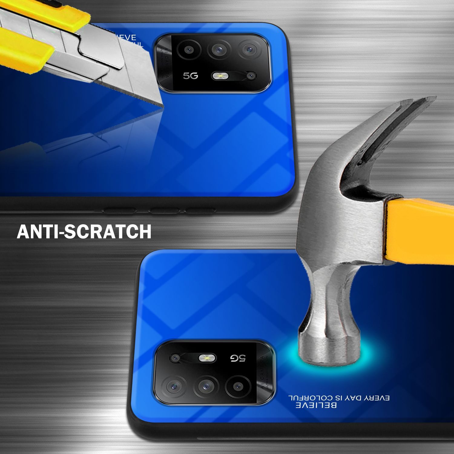 Cadorabo Handyhülle für Oppo A94 5G Hülle Oppo A94 5G, Robustes Hard Case - Handy Schutzhülle - Hülle - Back Cover Bumper