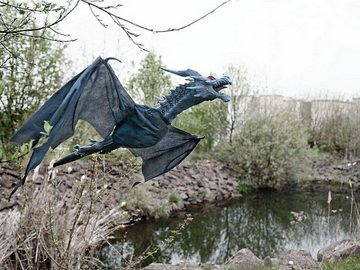 EUROPALMS Dekoobjekt EUROPALMS Halloween Flying Dragon, animiert, blau, 120cm