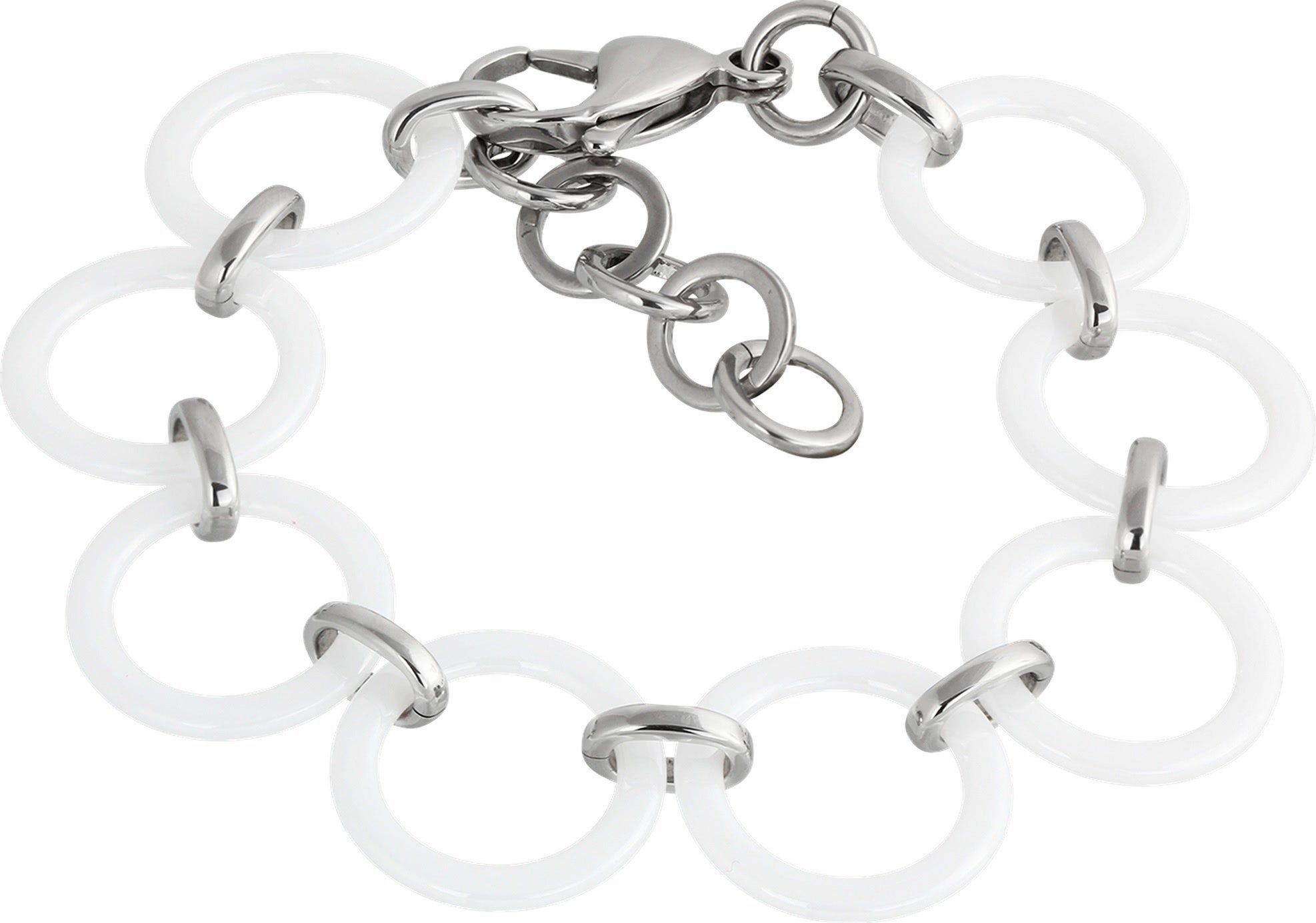Amello Edelstahlarmband Amello Circle Armband silber weiß (Armband), Armbänder für Damen Edelstahl (Stainless Steel) | Edelstahlarmbänder