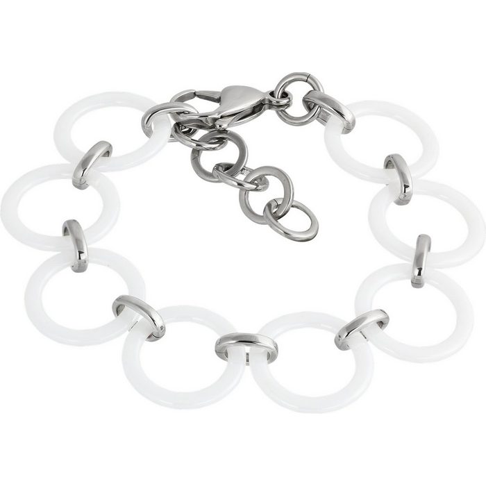 Amello Edelstahlarmband Amello Circle Armband silber weiß (Armband) Armbänder für Damen Edelstahl (Stainless Steel)