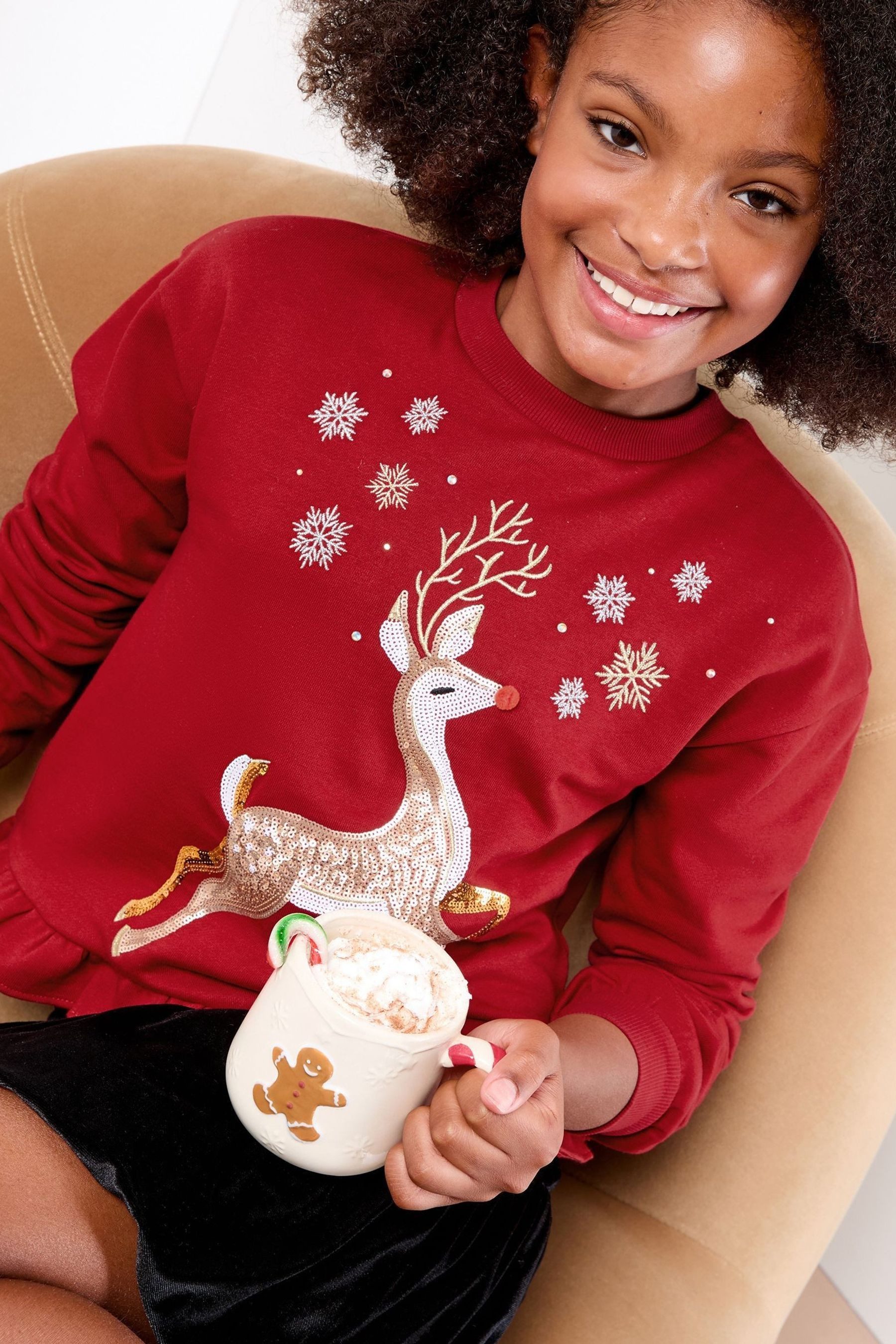 LIPSY Rundhalspullover Lipsy Weihnachtliches Rundhals-Sweatshirt (1-tlg)